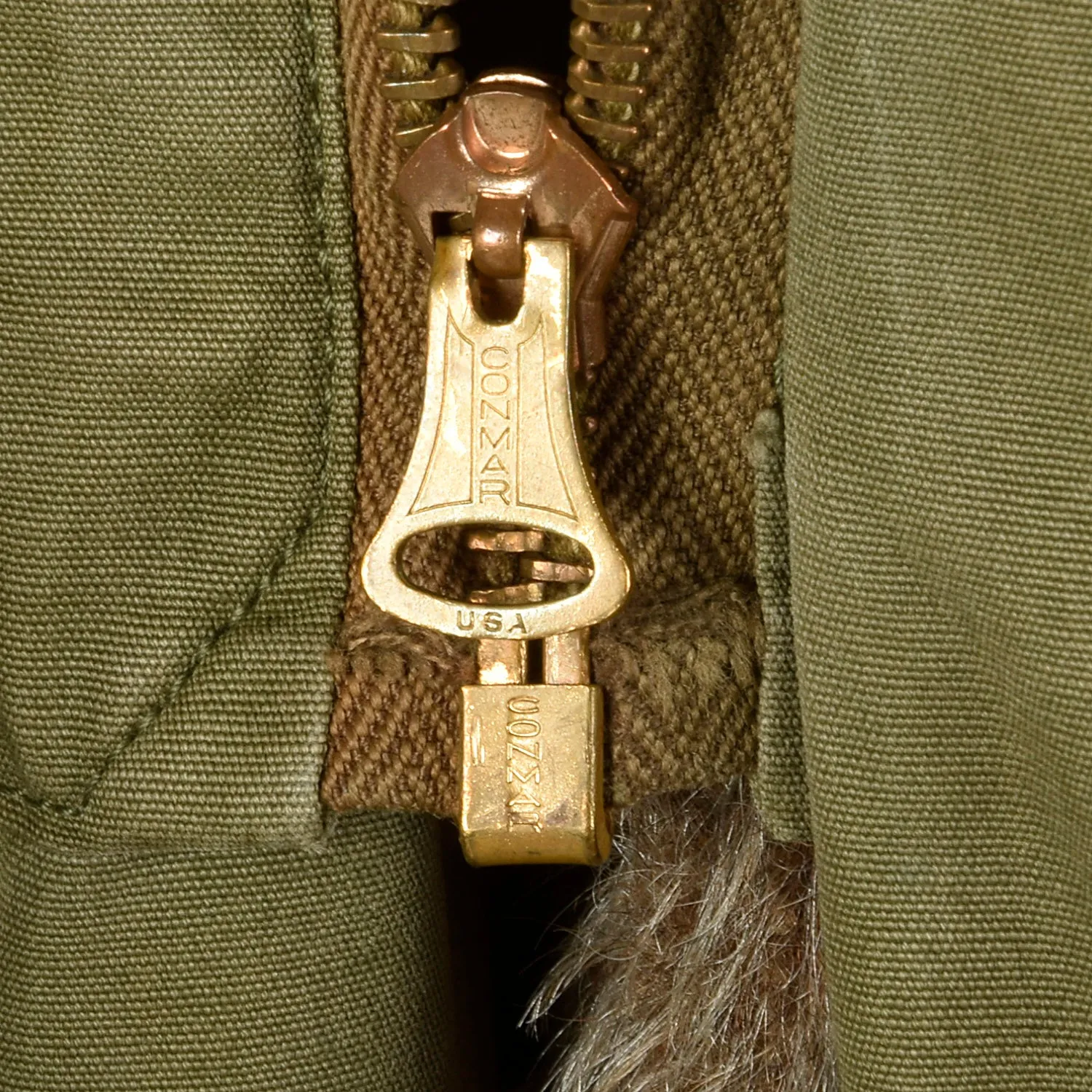 1940s WWII Large Green Army Hooded Parka Coat