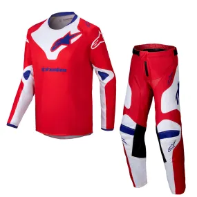 2025 Alpinestars Youth Racer Veil Bright Red White Kit Combo