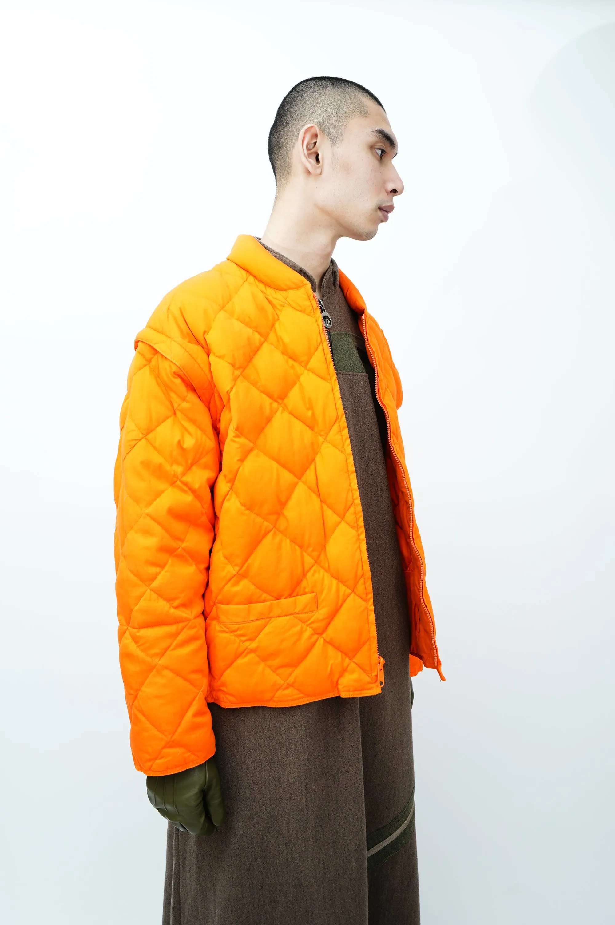 90's ”J.CREW” -Detachable Sleeve Down Jacket-