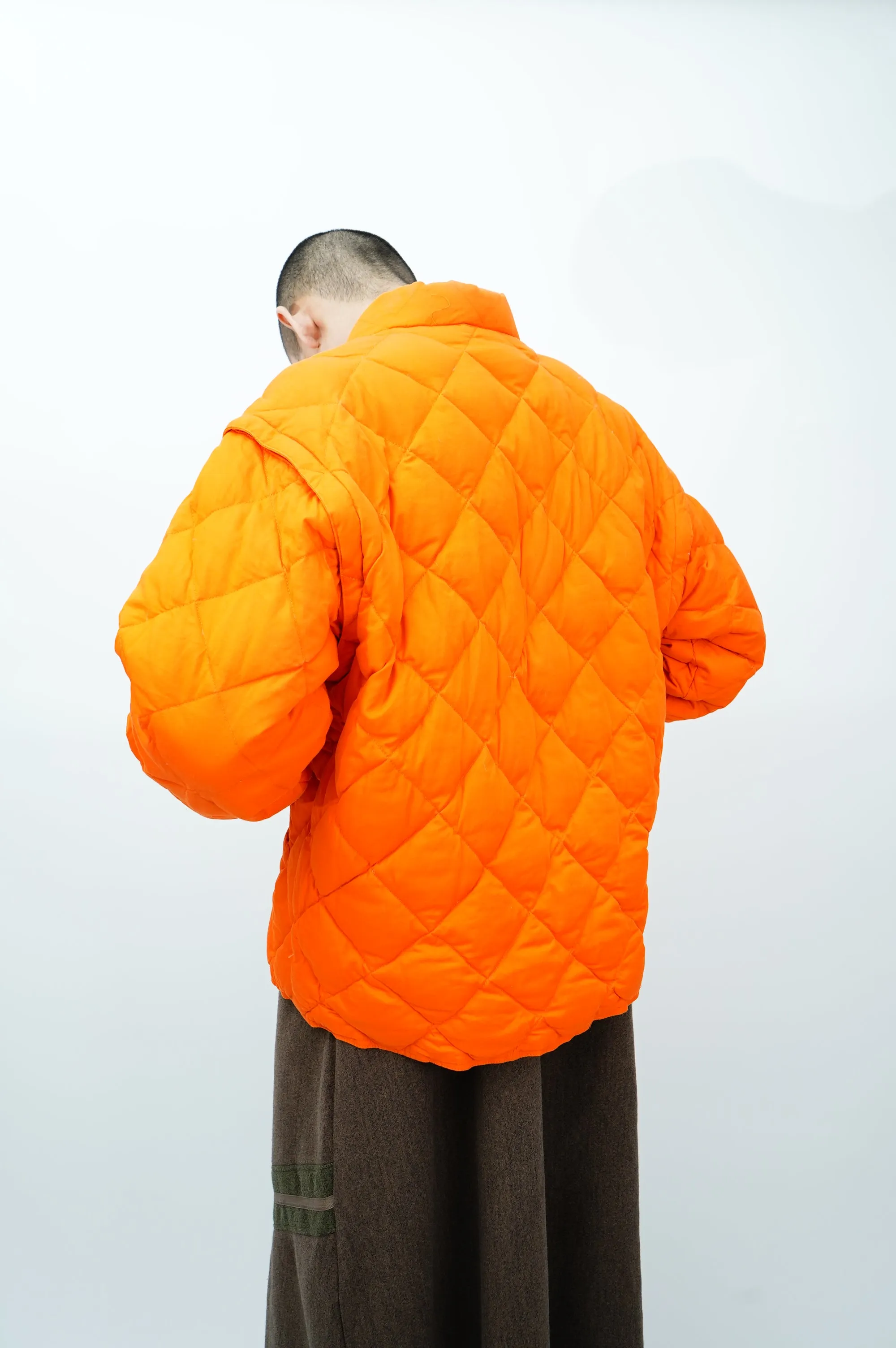 90's ”J.CREW” -Detachable Sleeve Down Jacket-