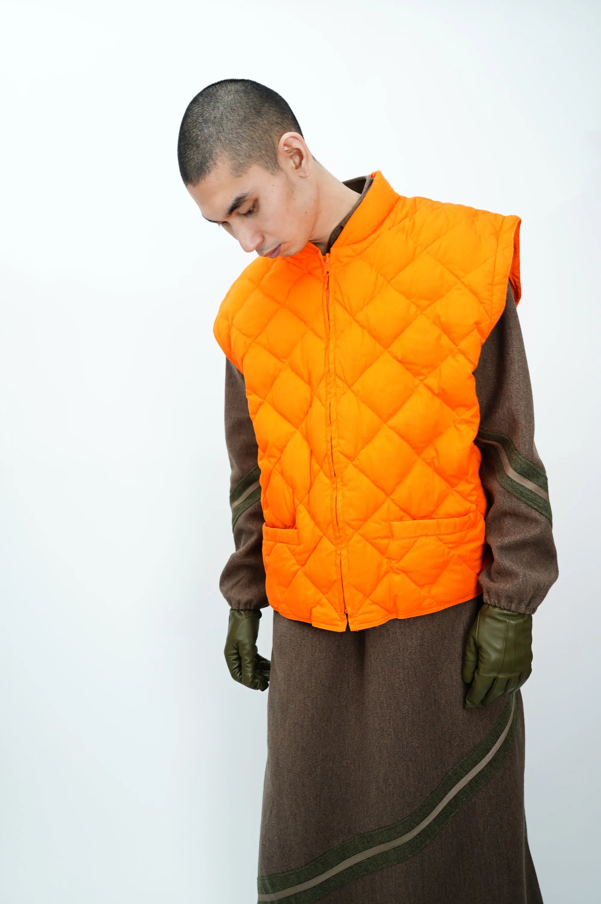 90's ”J.CREW” -Detachable Sleeve Down Jacket-