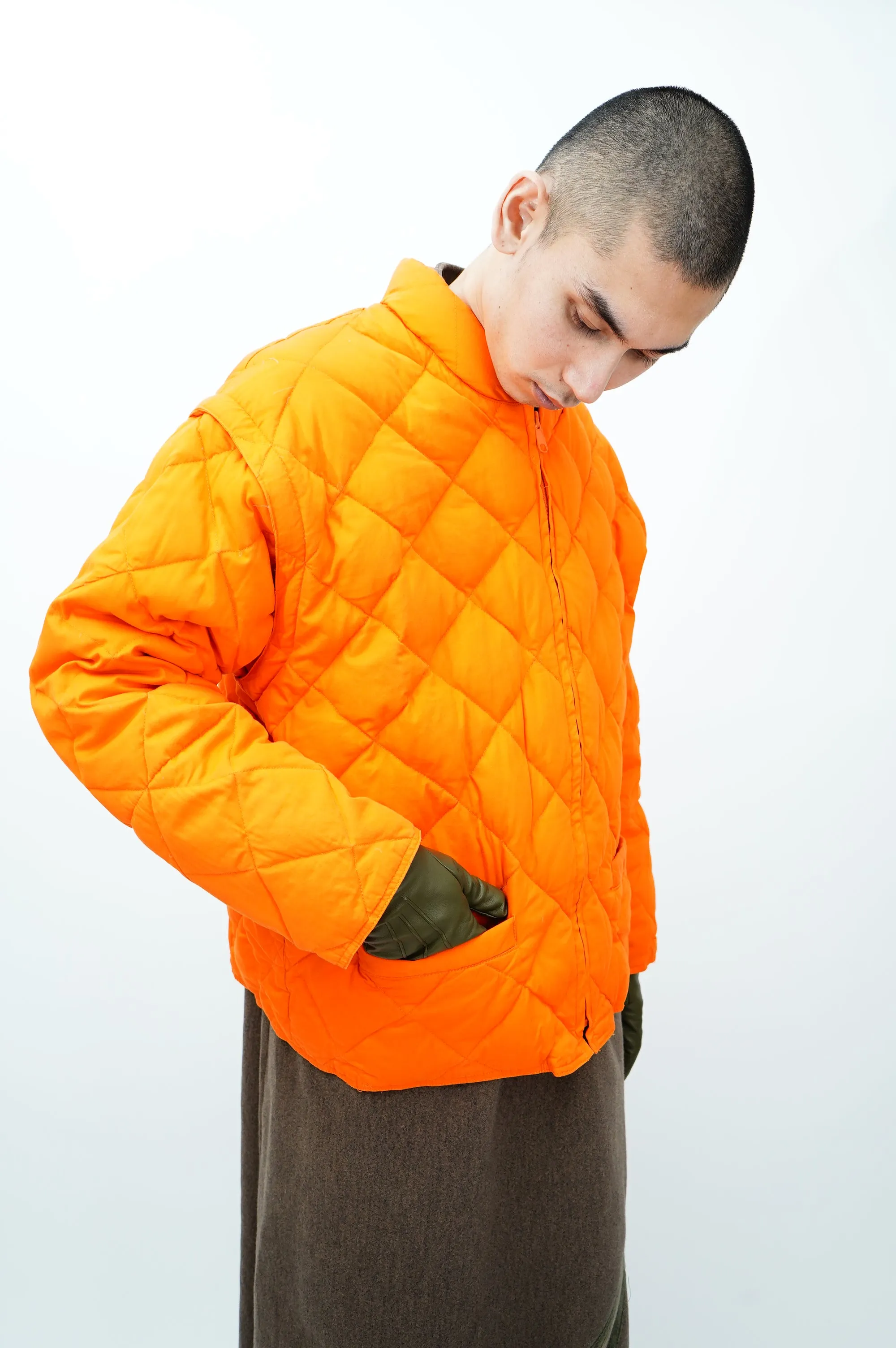 90's ”J.CREW” -Detachable Sleeve Down Jacket-