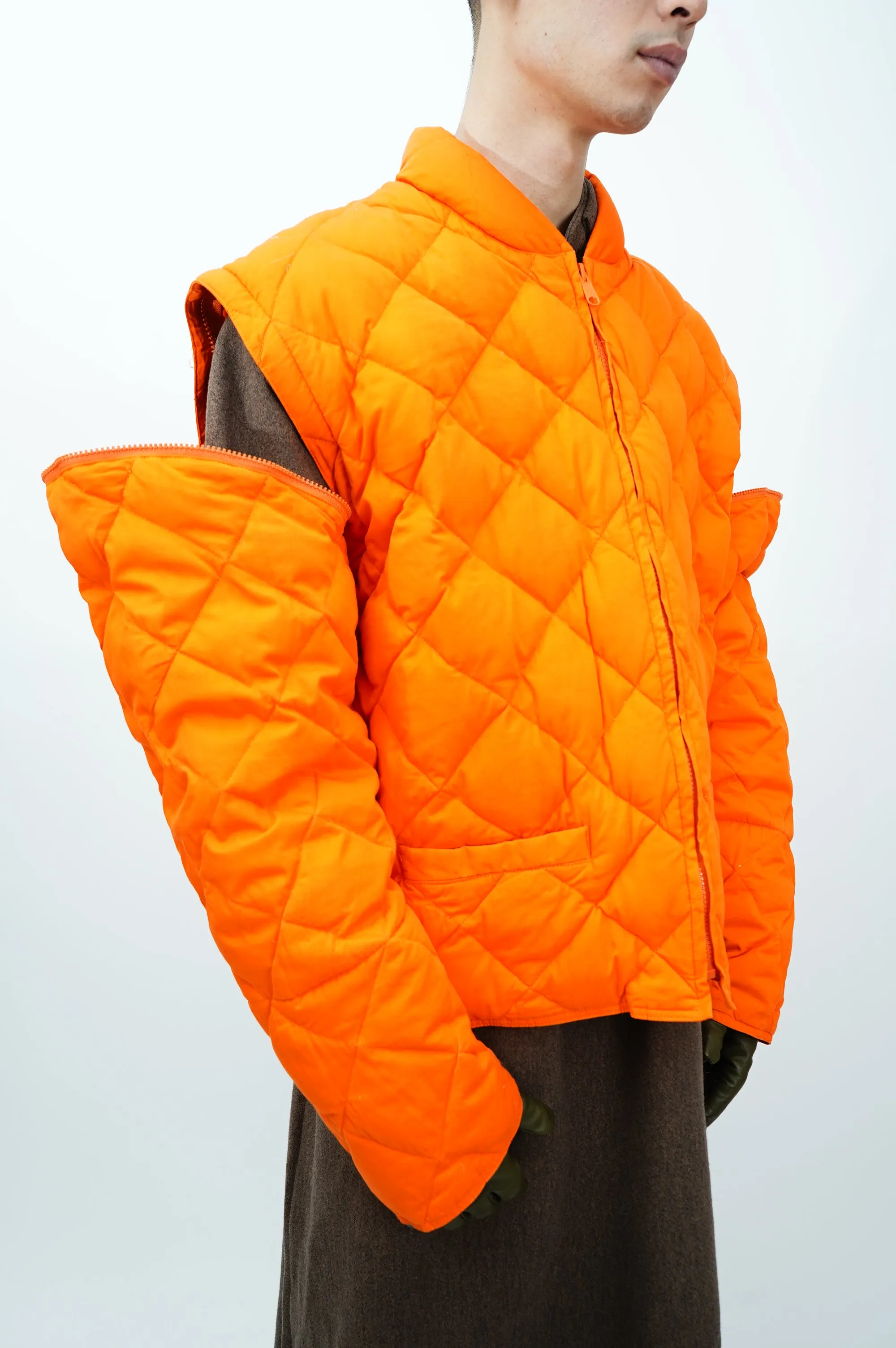 90's ”J.CREW” -Detachable Sleeve Down Jacket-