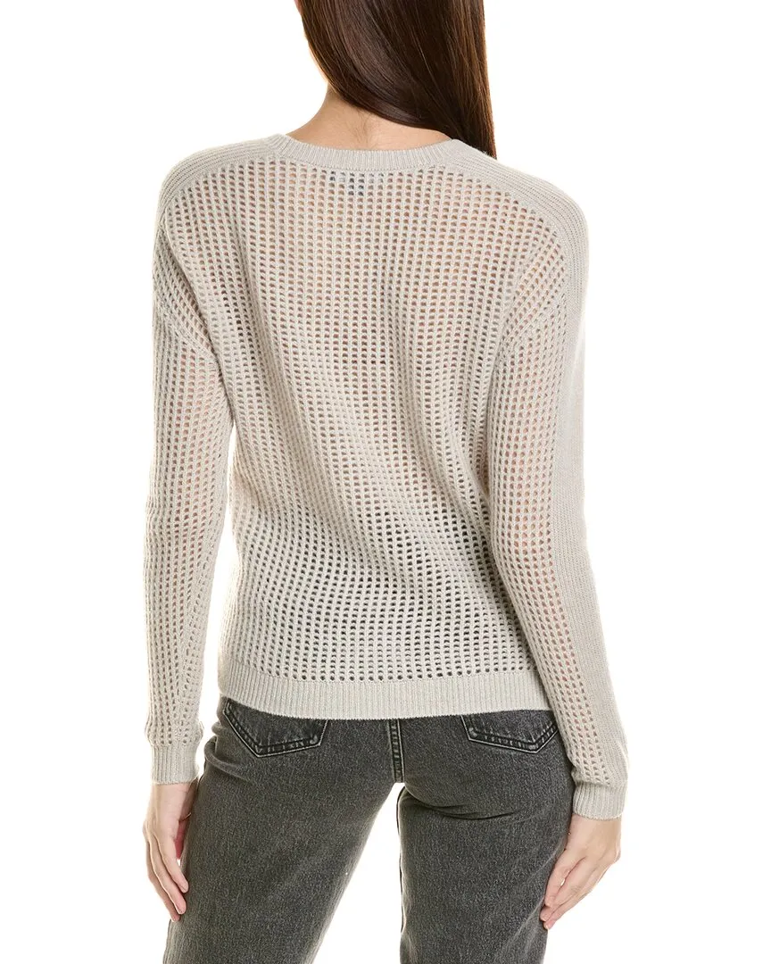 Amicale Cashmere Mesh Crewneck Cashmere Sweater