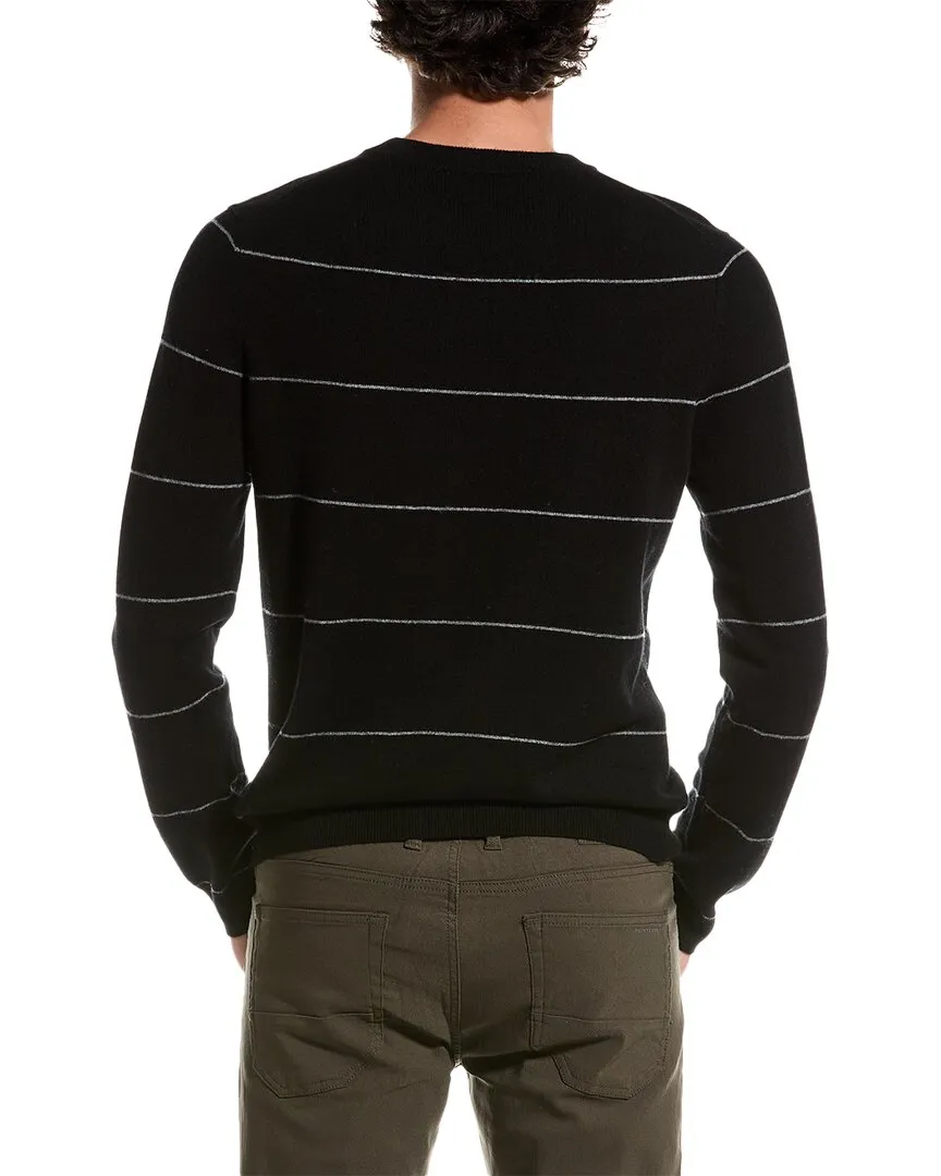 Amicale Cashmere Tonal Stripe Crewneck Cashmere Sweater
