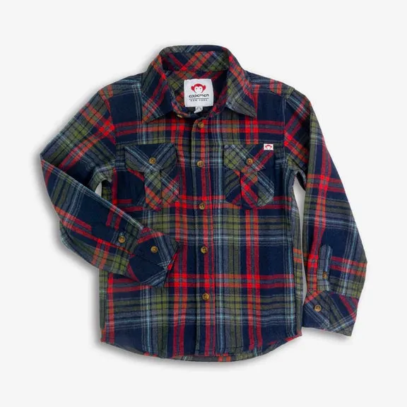 Appaman Boys Flannel Shirt  E9FL2  Navy Cranberry Plaid