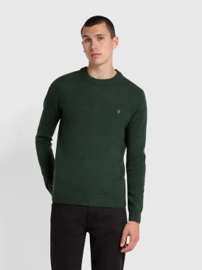 Birchall Crew Neck Lambswool Sweater In Evergreen