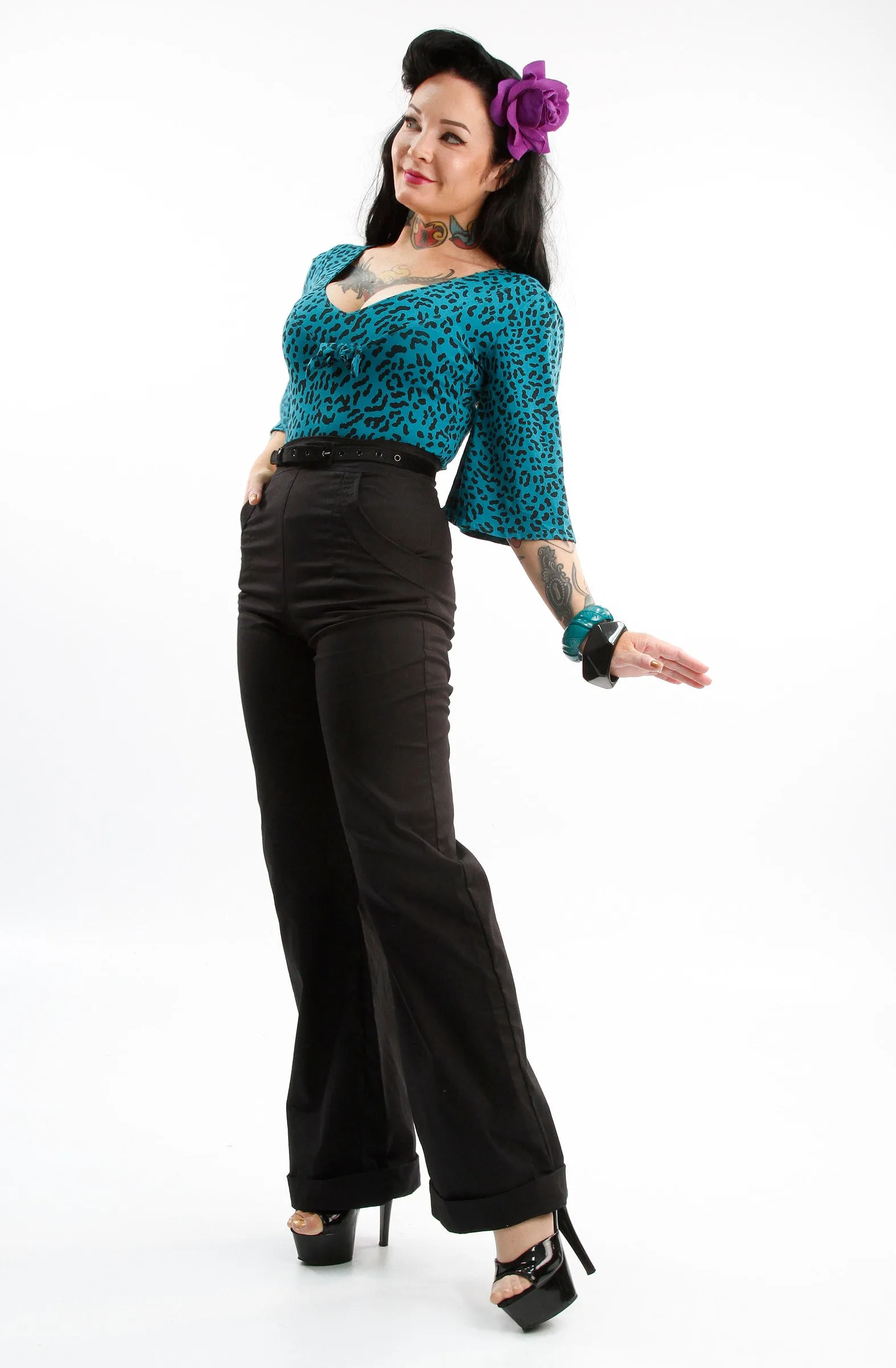 Black Retro Swing Pants