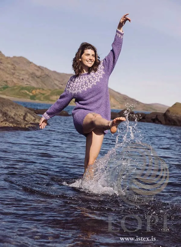 Bláregn Purple wool Sweater - Knitting Kit