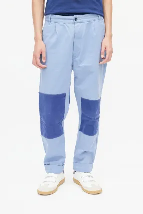 Blue Patched Cuffed Trouser