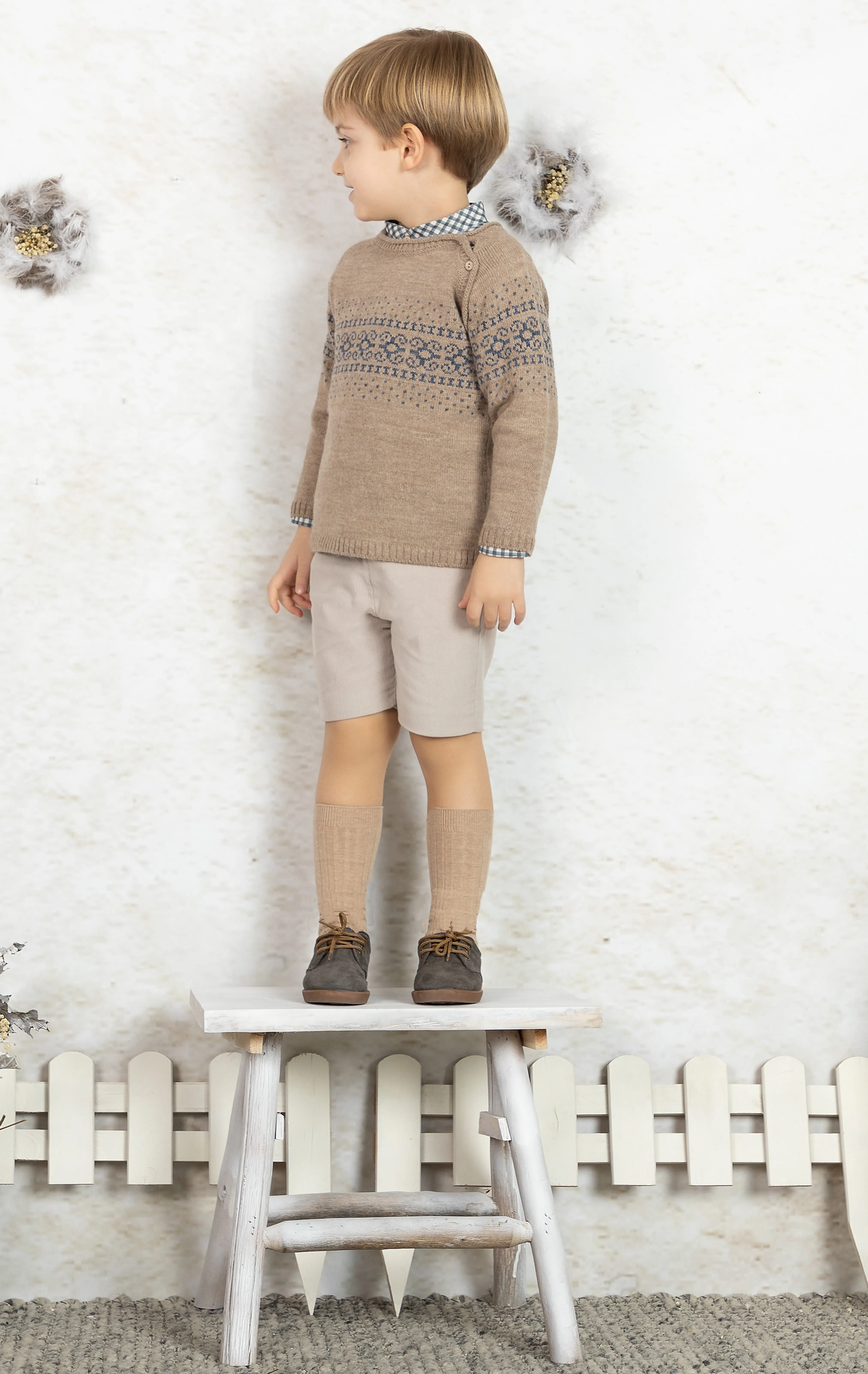 Brown and Blue Wool Sweater