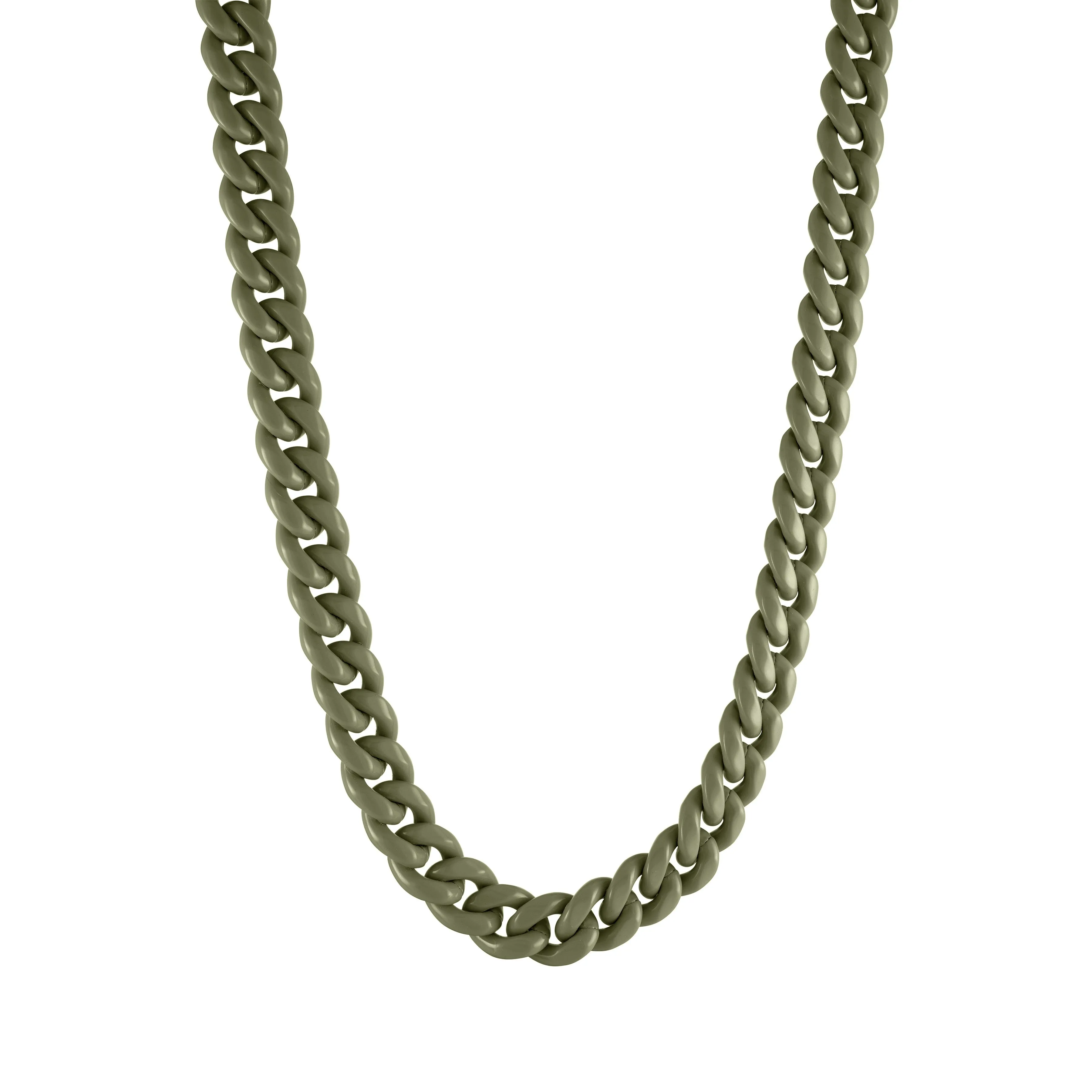 Candy Cuban Army Green Necklace
