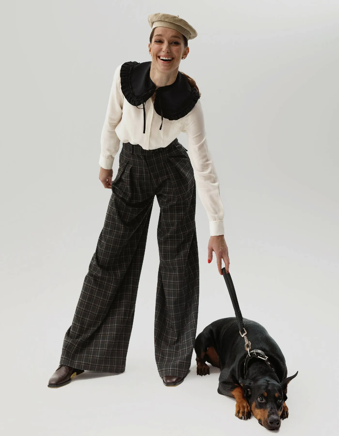 Checkered Pleated Palazzo