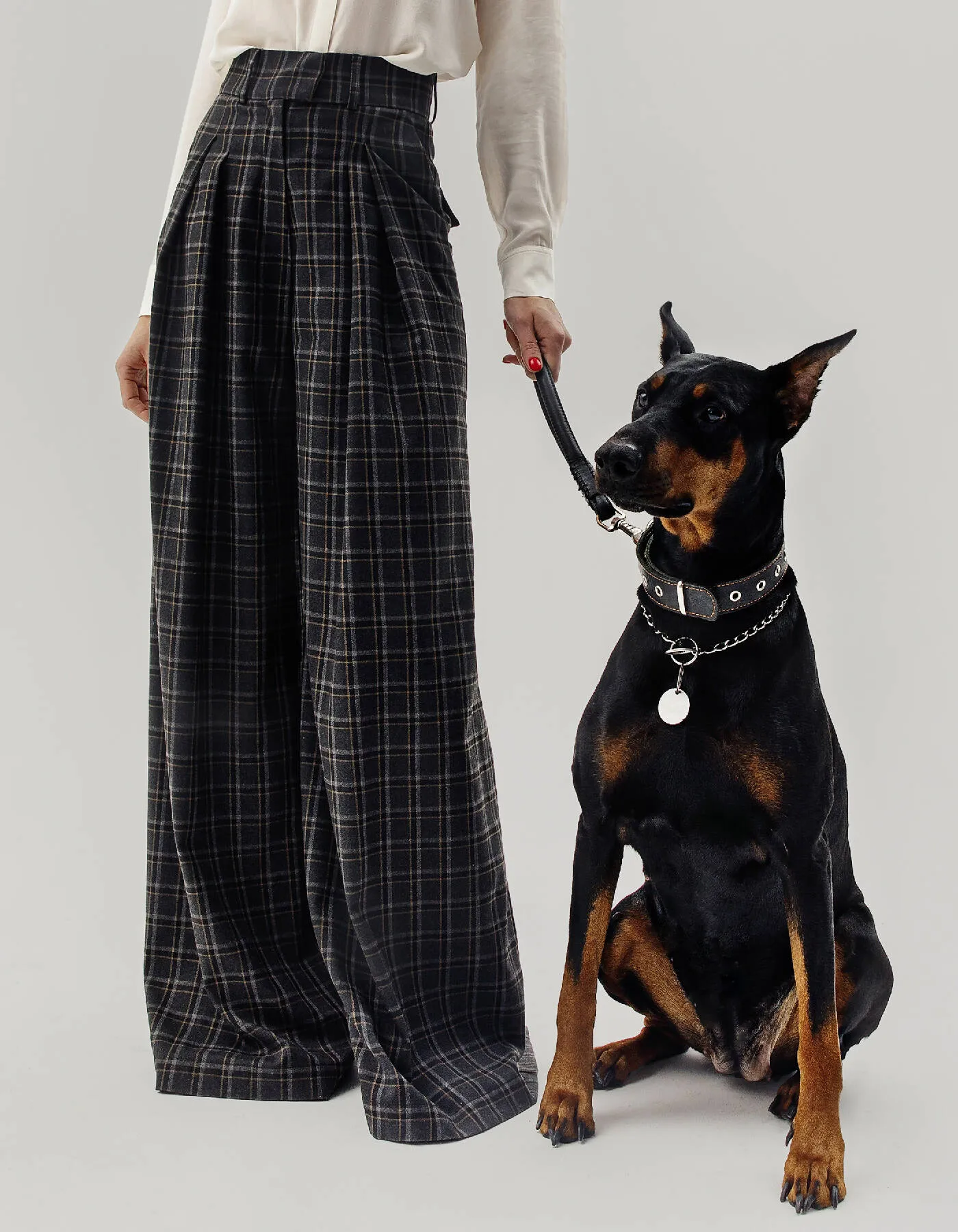 Checkered Pleated Palazzo