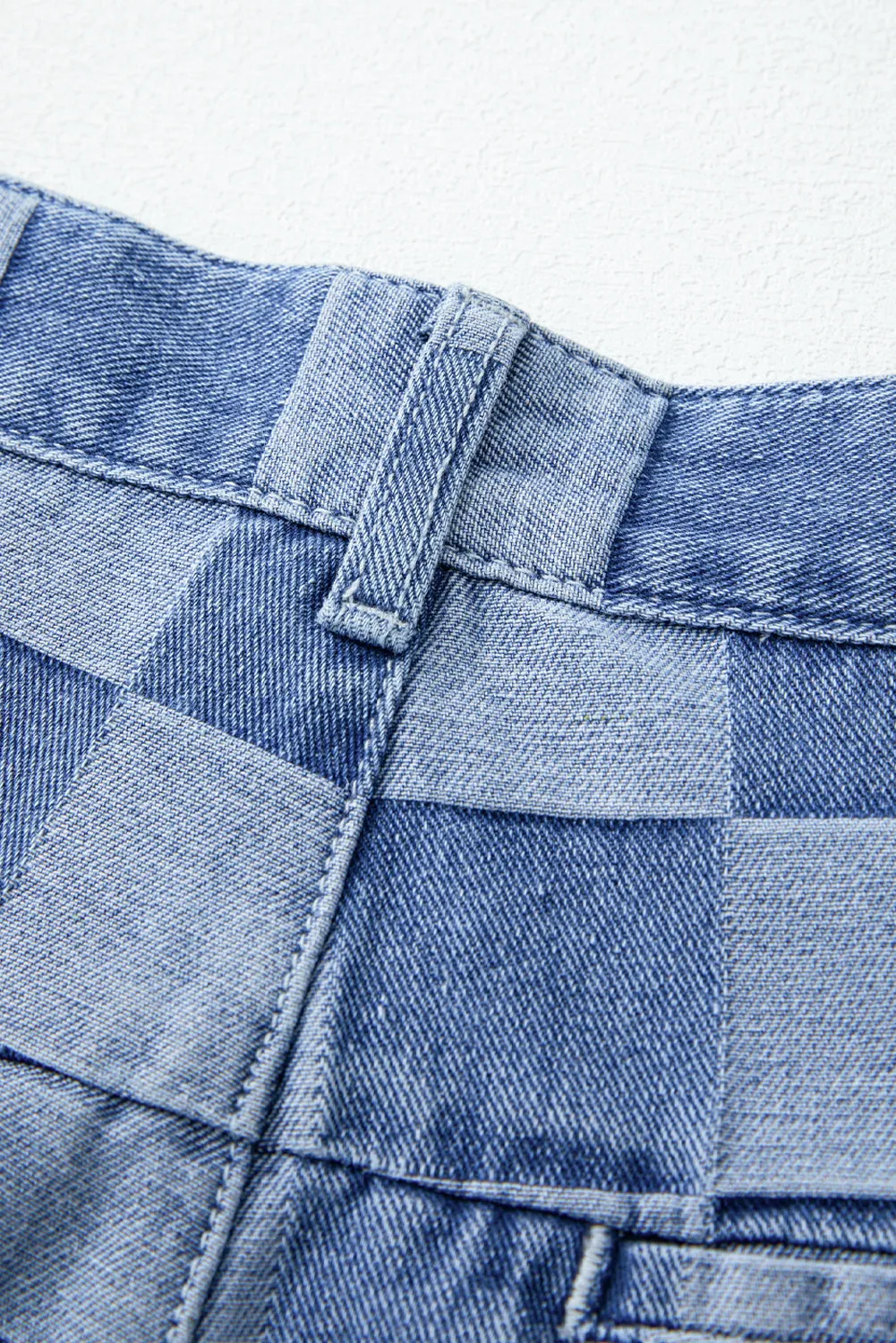 Checkered Wide Leg Jeans (online only)