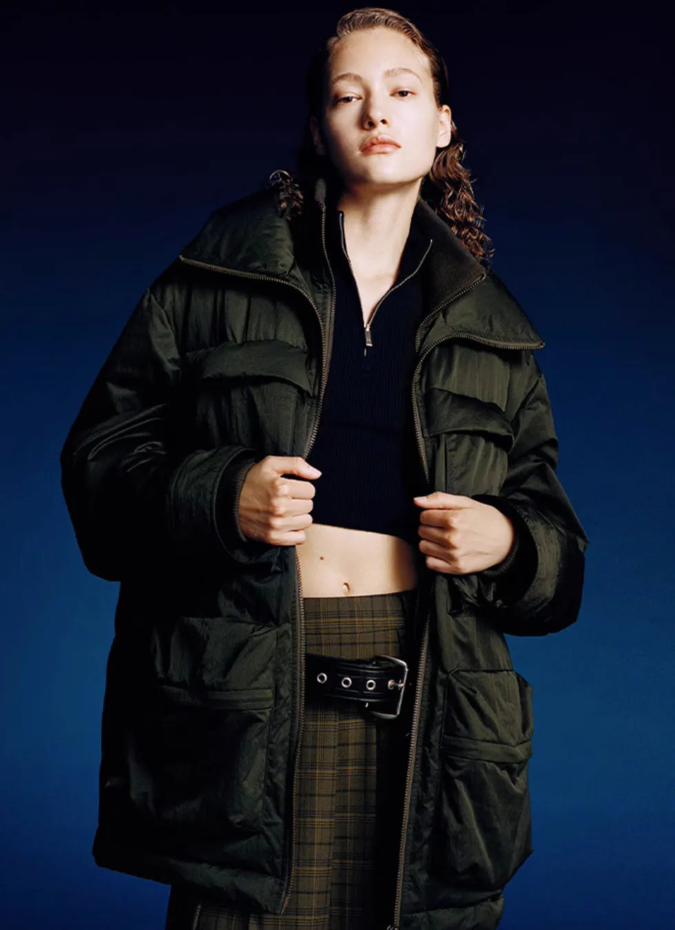 Faux Two Piece White Duck Down Water Repellent Down Jacket