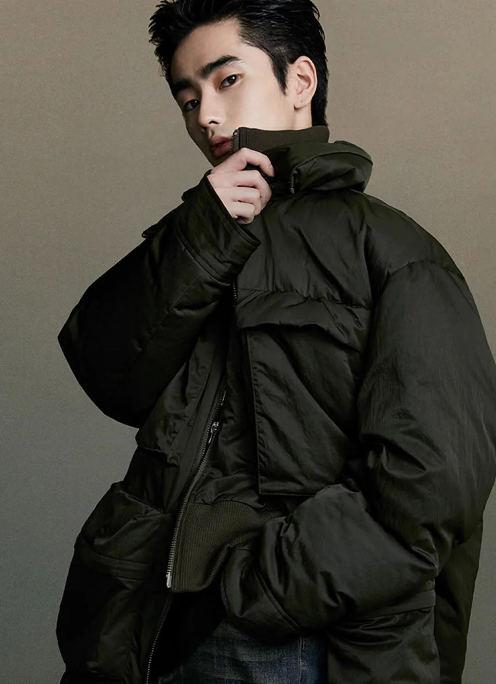 Faux Two Piece White Duck Down Water Repellent Down Jacket