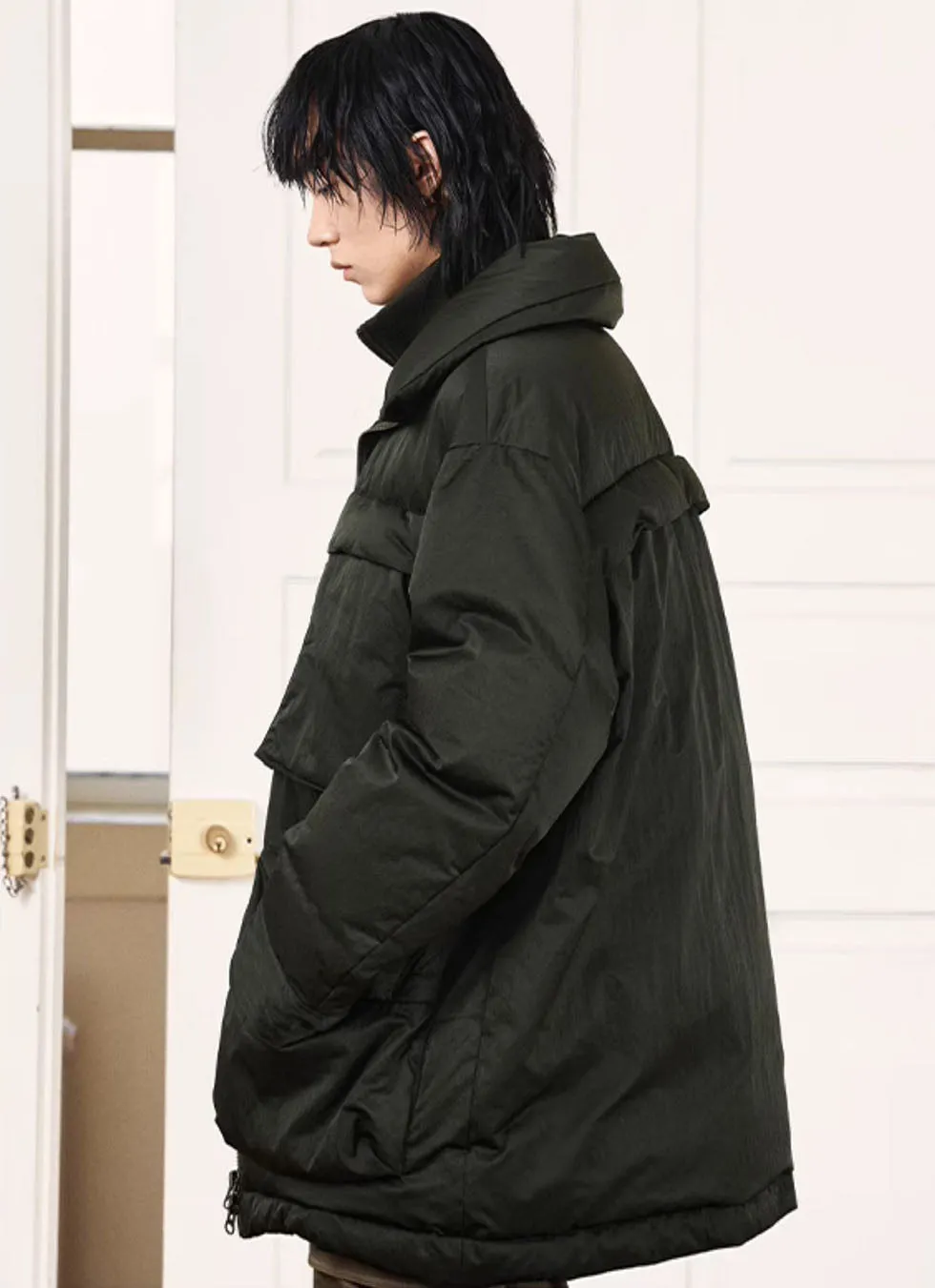 Faux Two Piece White Duck Down Water Repellent Down Jacket