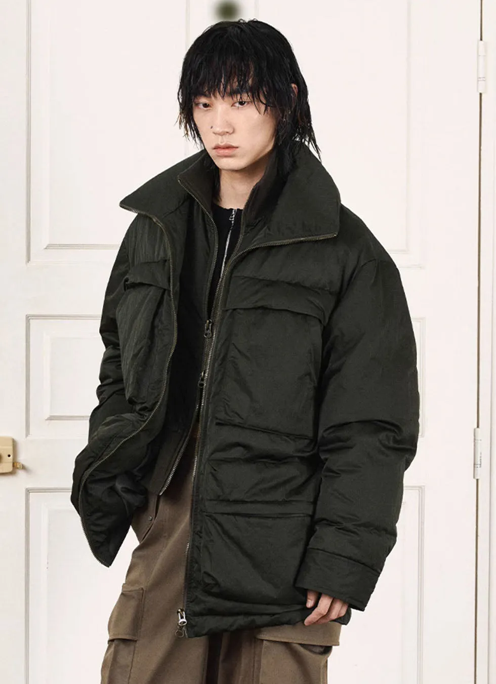 Faux Two Piece White Duck Down Water Repellent Down Jacket