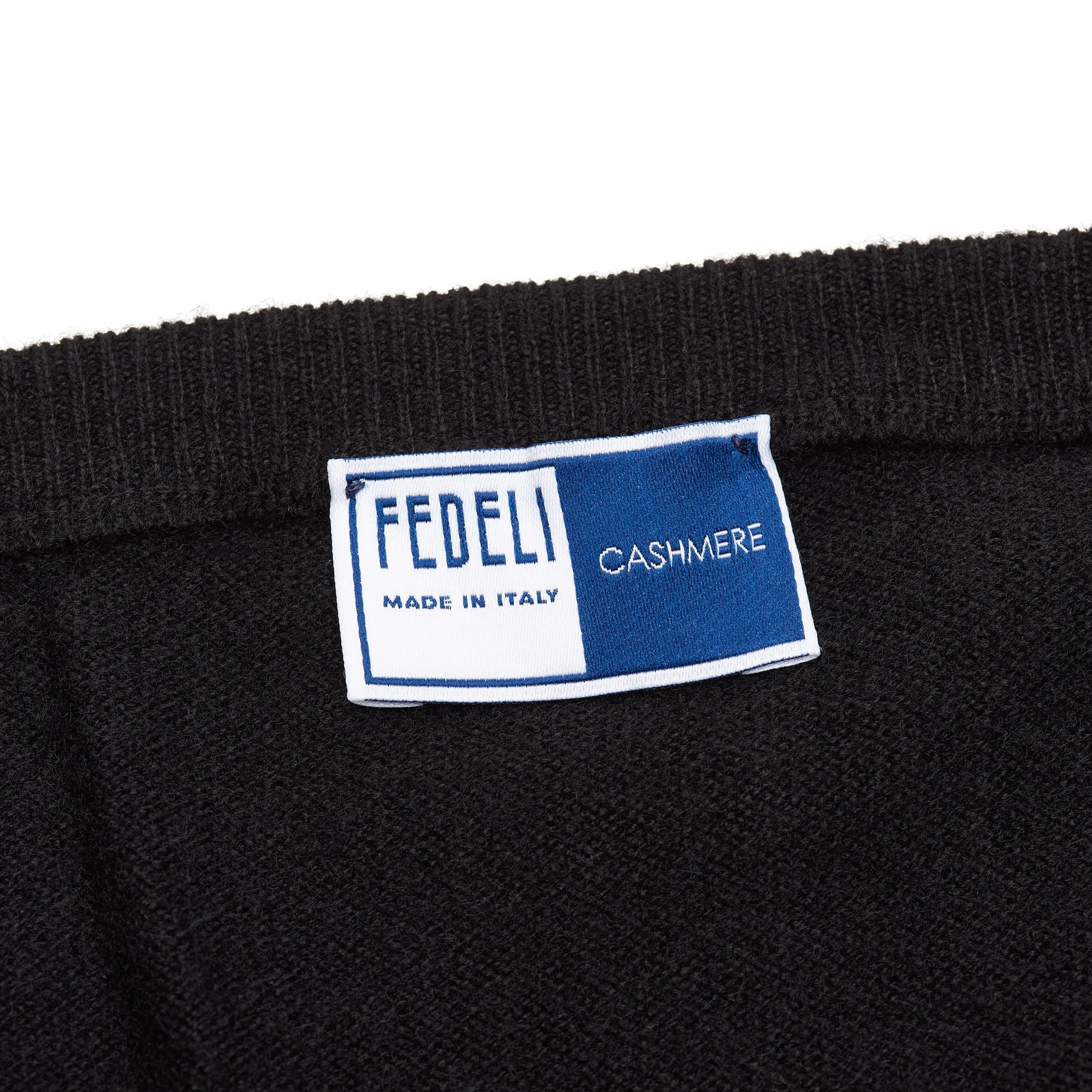 FEDELI Black Cashmere V-Neck Sleeveless Sweater NEW