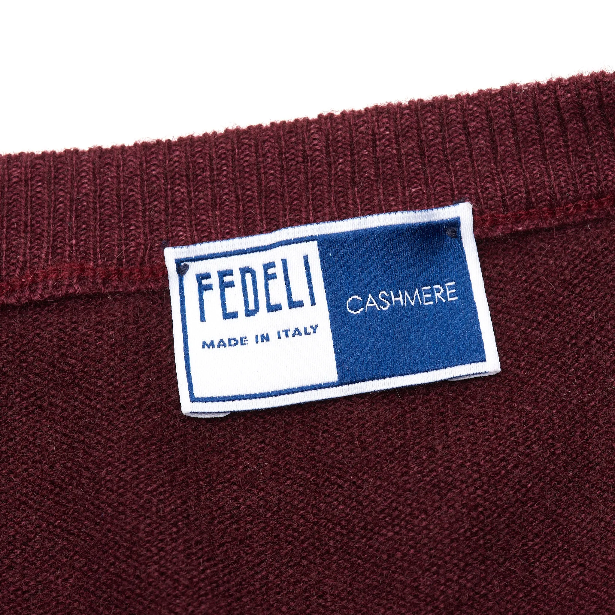 FEDELI Burgundy Cashmere V-Neck Sleeveless Sweater EU 54 NEW US XL