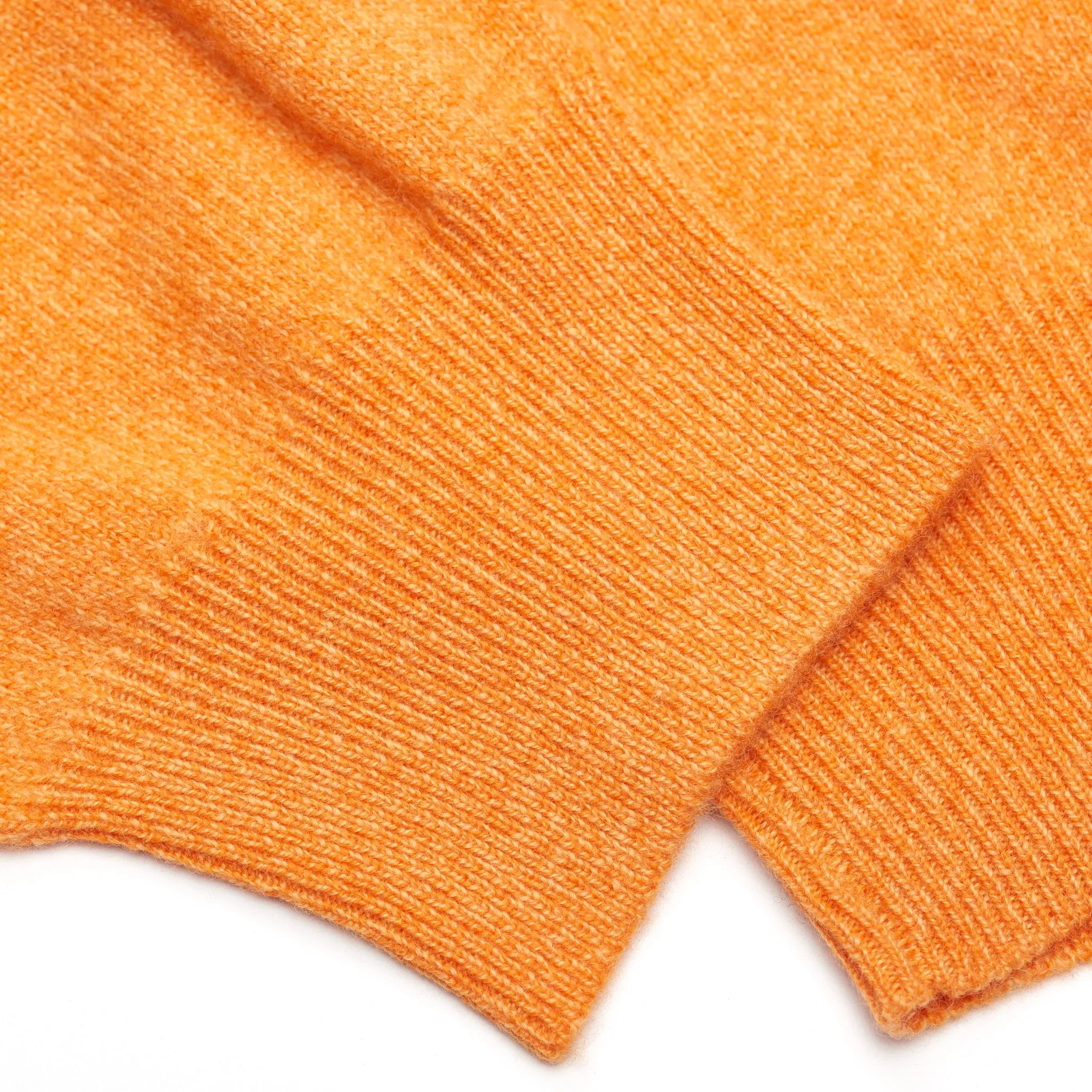 FEDELI Orange Cashmere Raglan Sleeves Crewneck Sweater EU 56 NEW US XXL