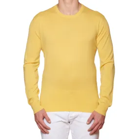 FEDELI Yellow Cashmere Crewneck Sweater EU 56 NEW US 2XL
