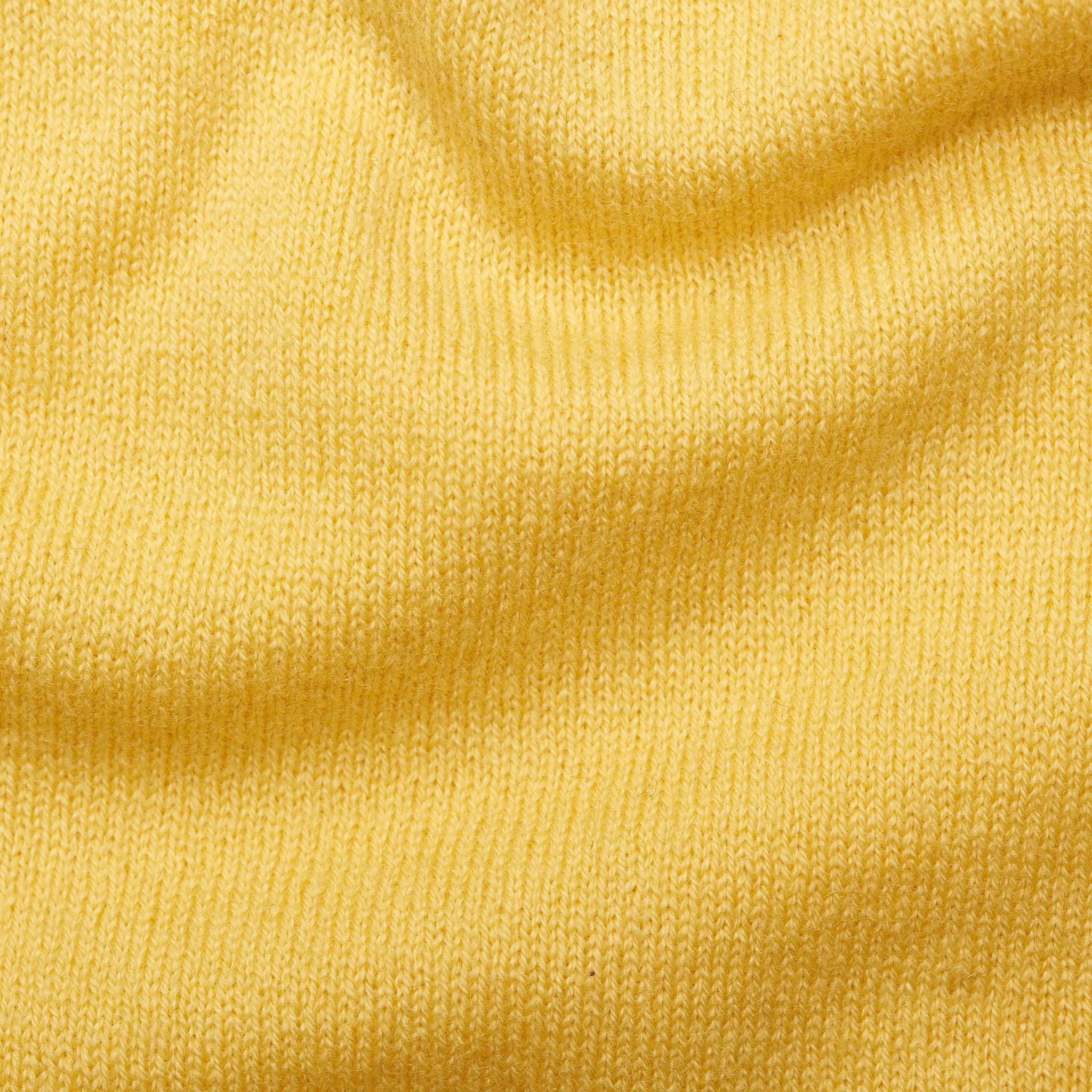 FEDELI Yellow Cashmere Crewneck Sweater EU 56 NEW US 2XL