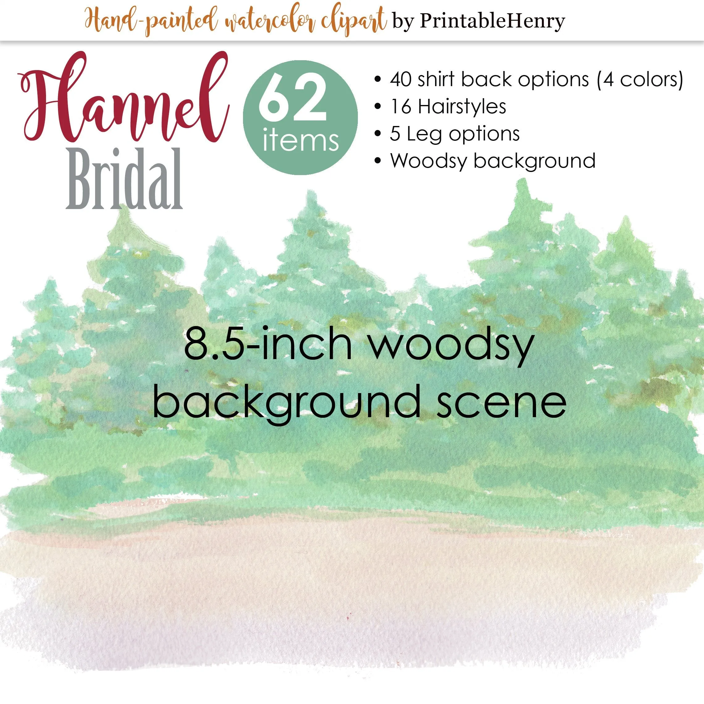 Flannel Bridesmaids Custom clipart kit