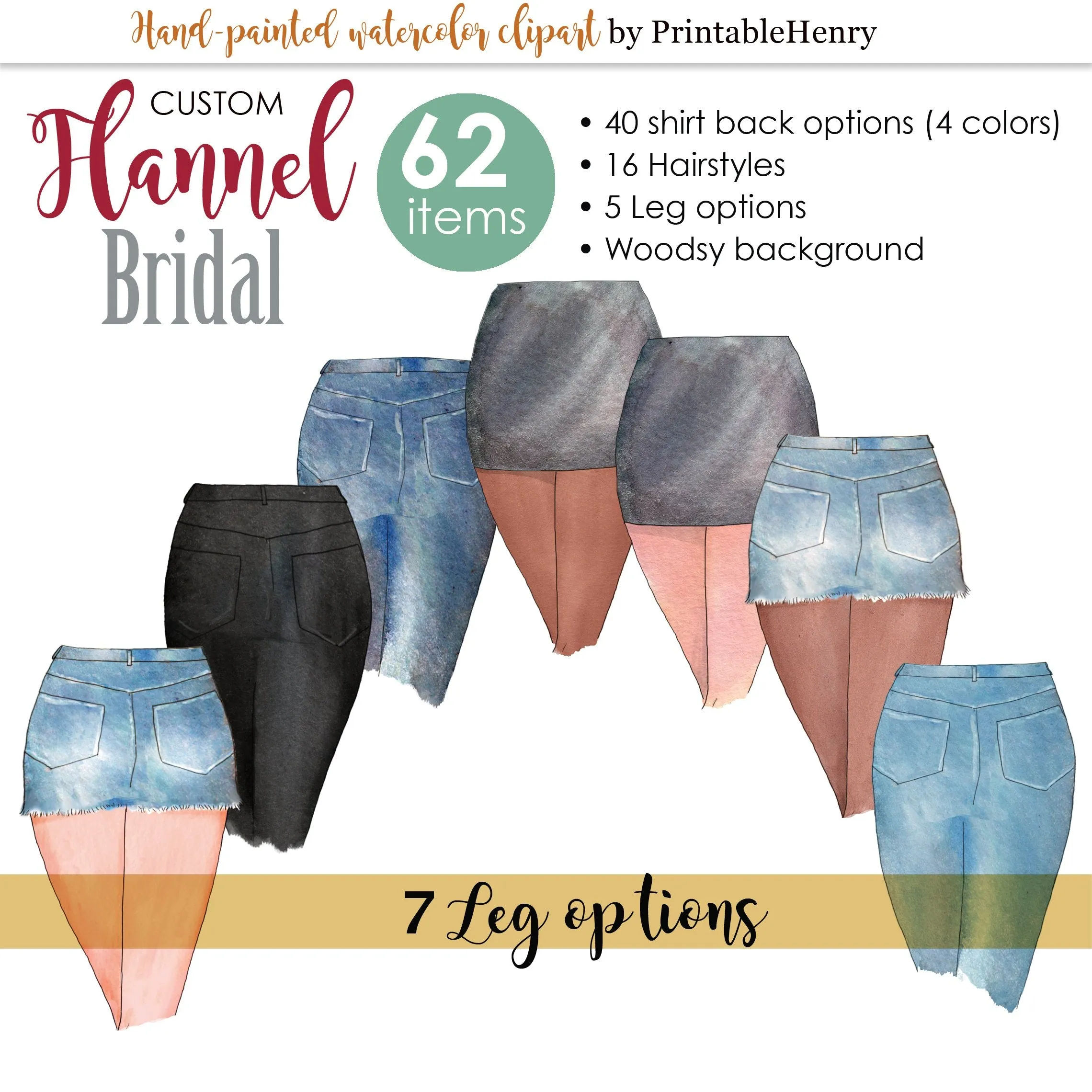 Flannel Bridesmaids Custom clipart kit