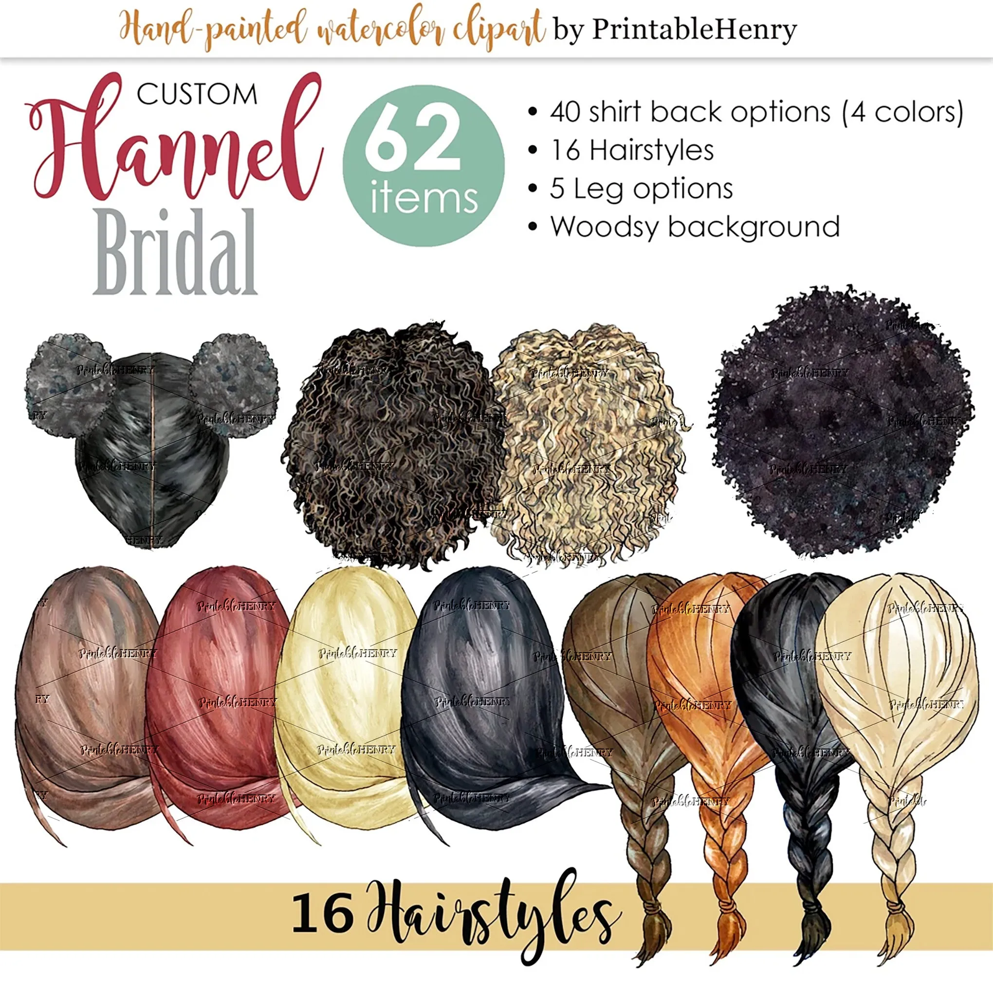 Flannel Bridesmaids Custom clipart kit