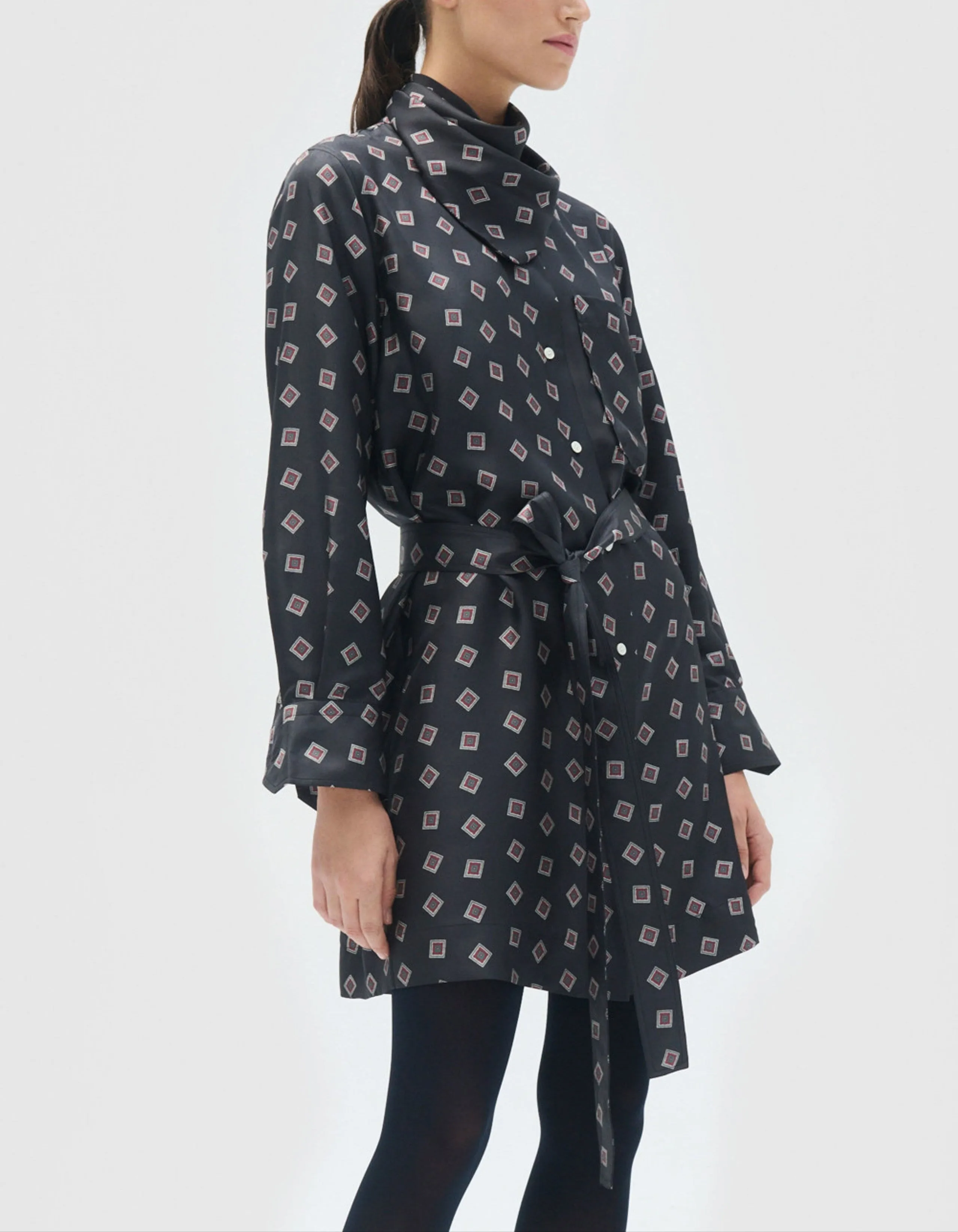 Floulard Print Dress in North Sea