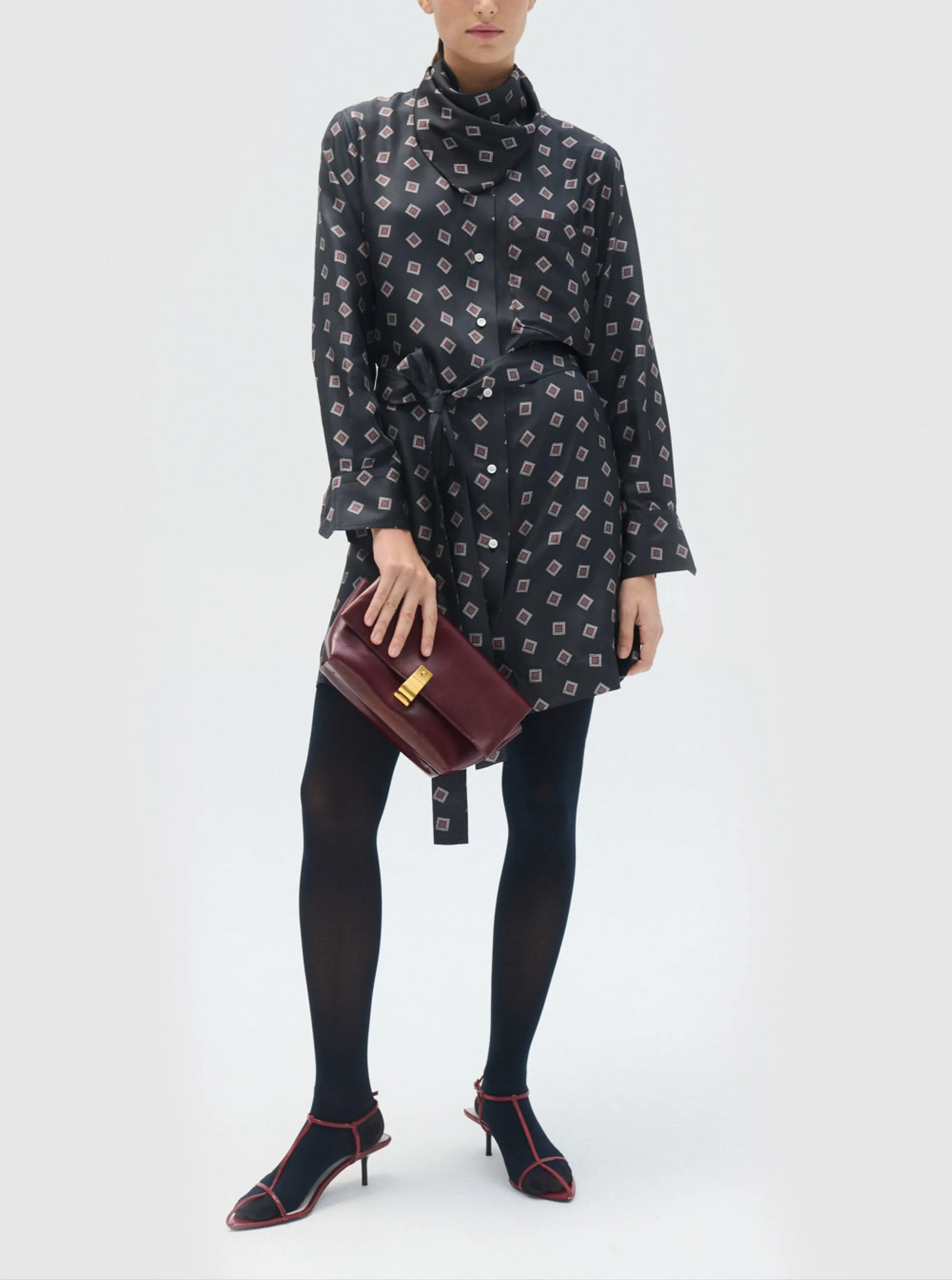 Floulard Print Dress in North Sea