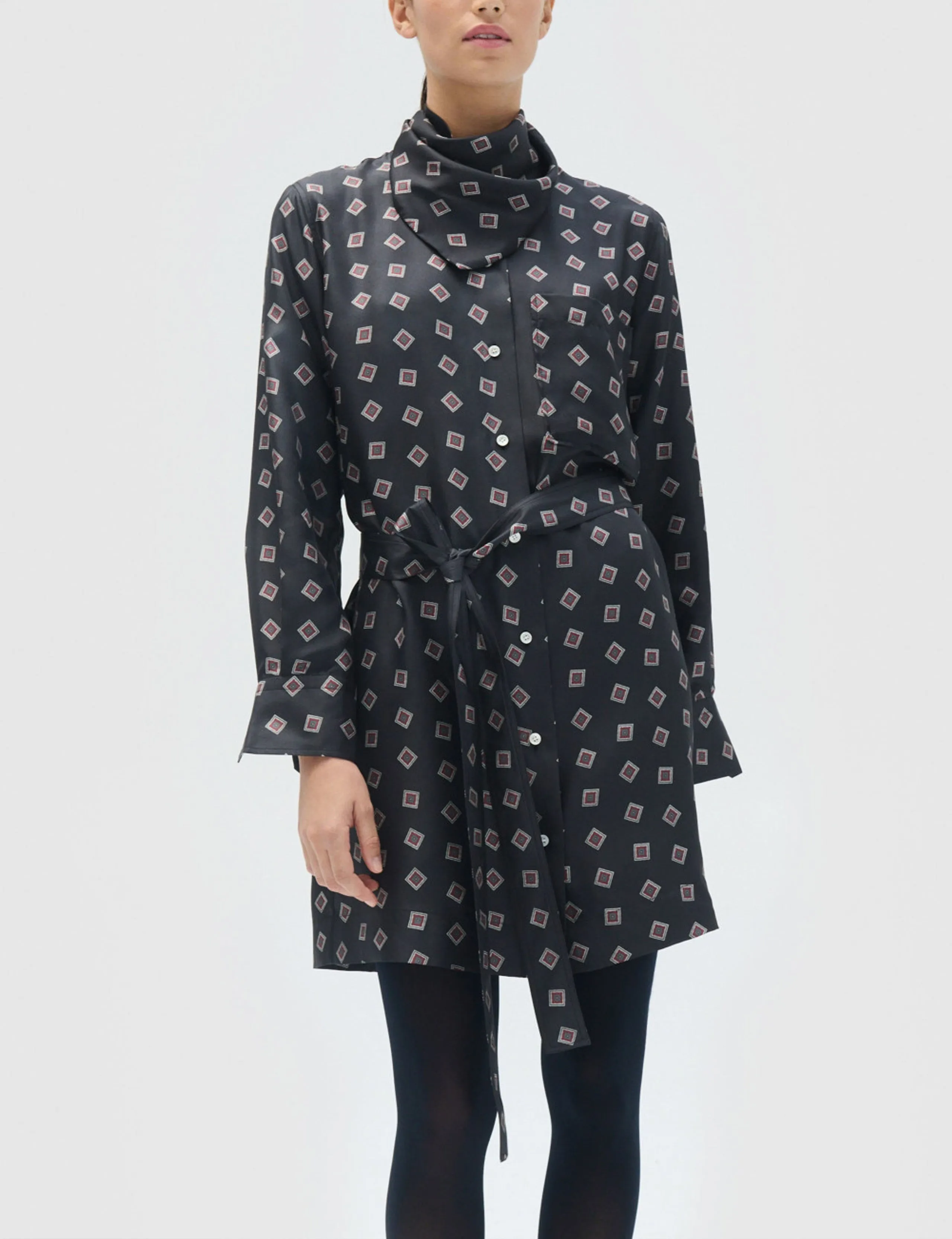 Floulard Print Dress in North Sea