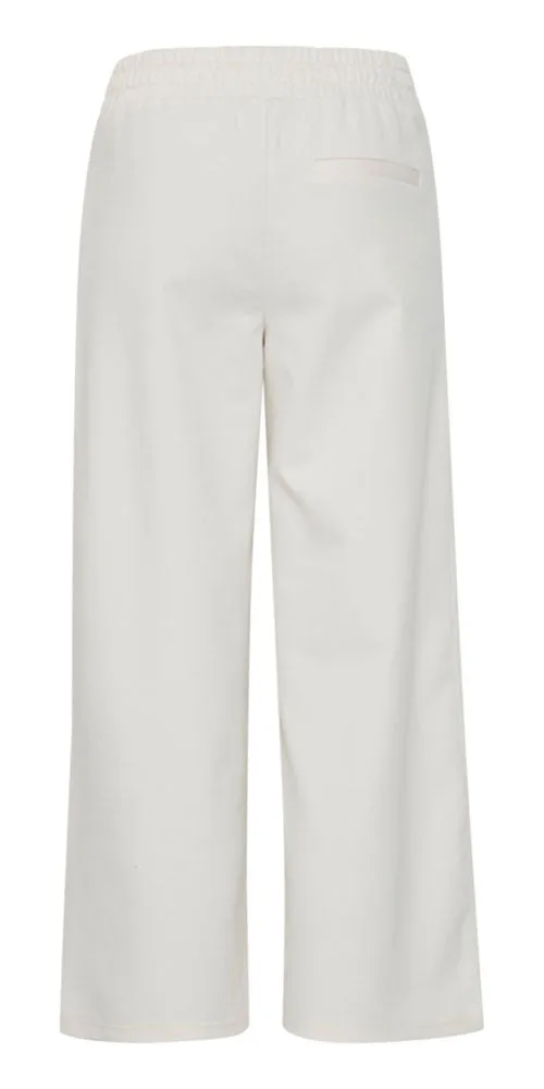 Ichi Wide Leg Ponte Pants, white