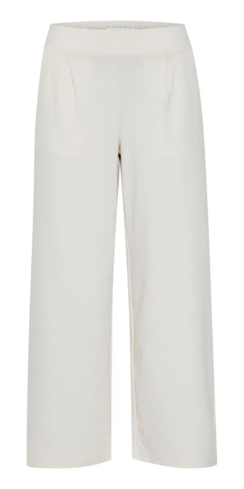 Ichi Wide Leg Ponte Pants, white