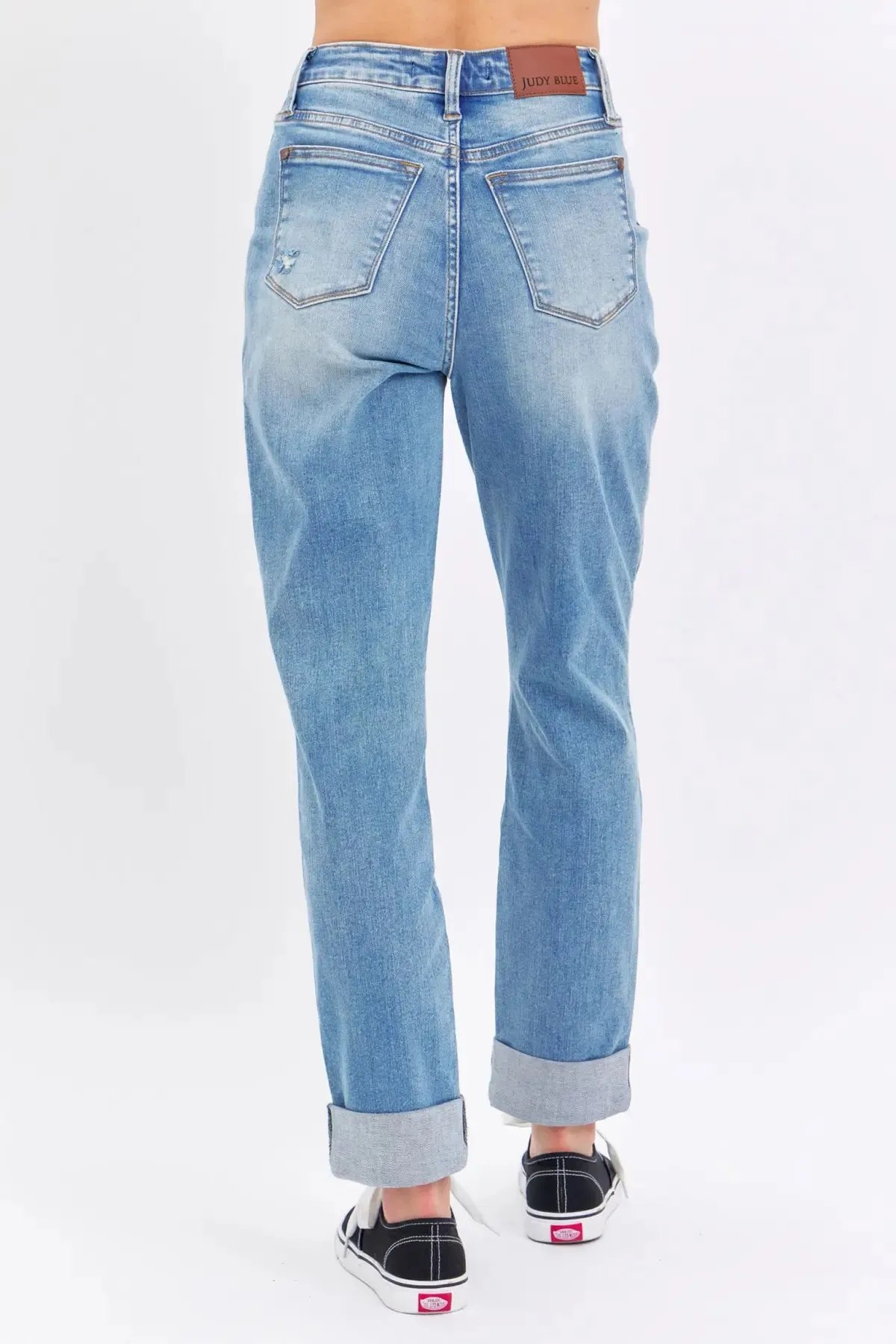 Judy Blue HW Patch Pocket & Destroy Boyfriend Jeans