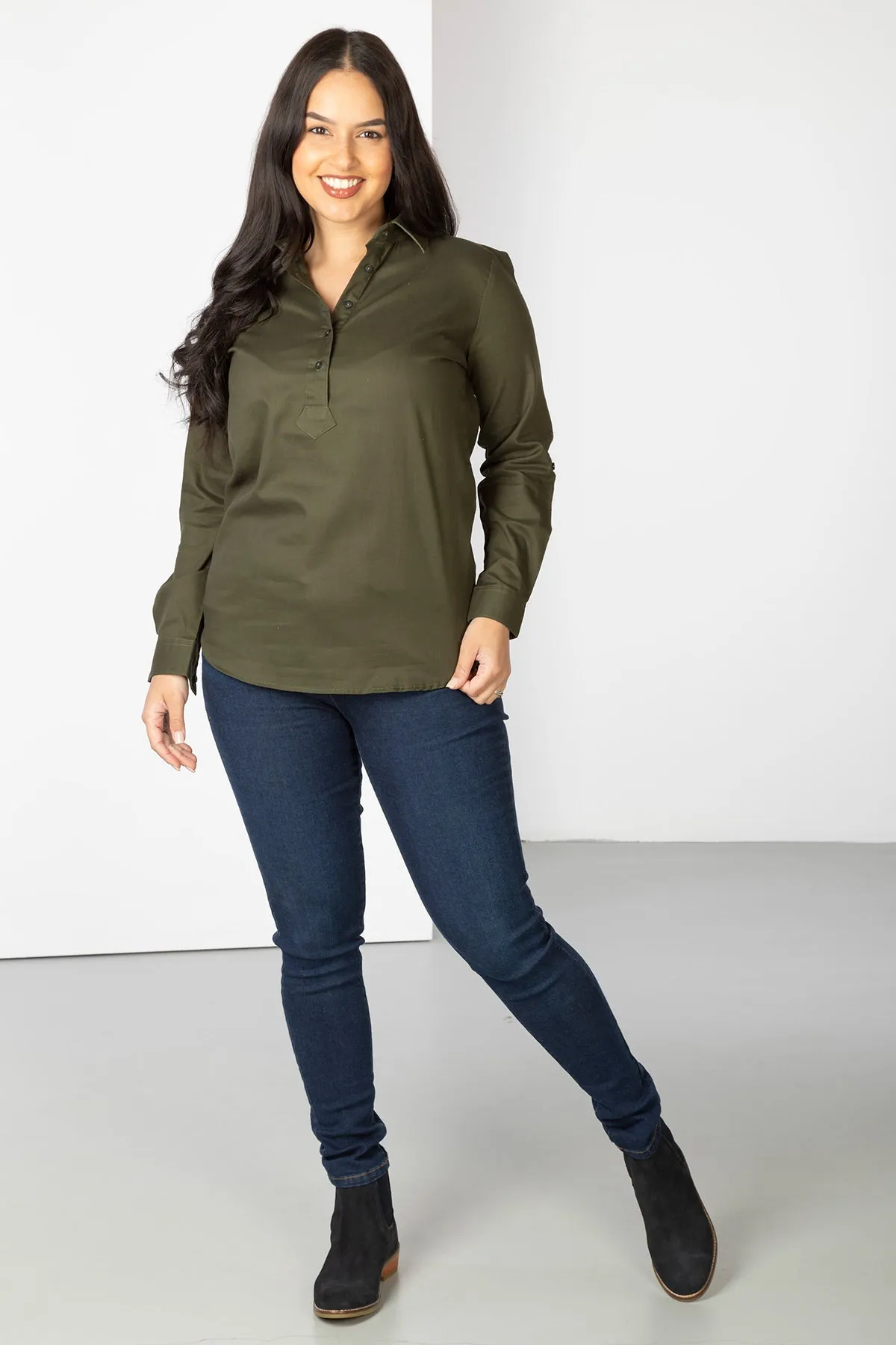 Ladies Plain Overhead Country Shirt - Hannah