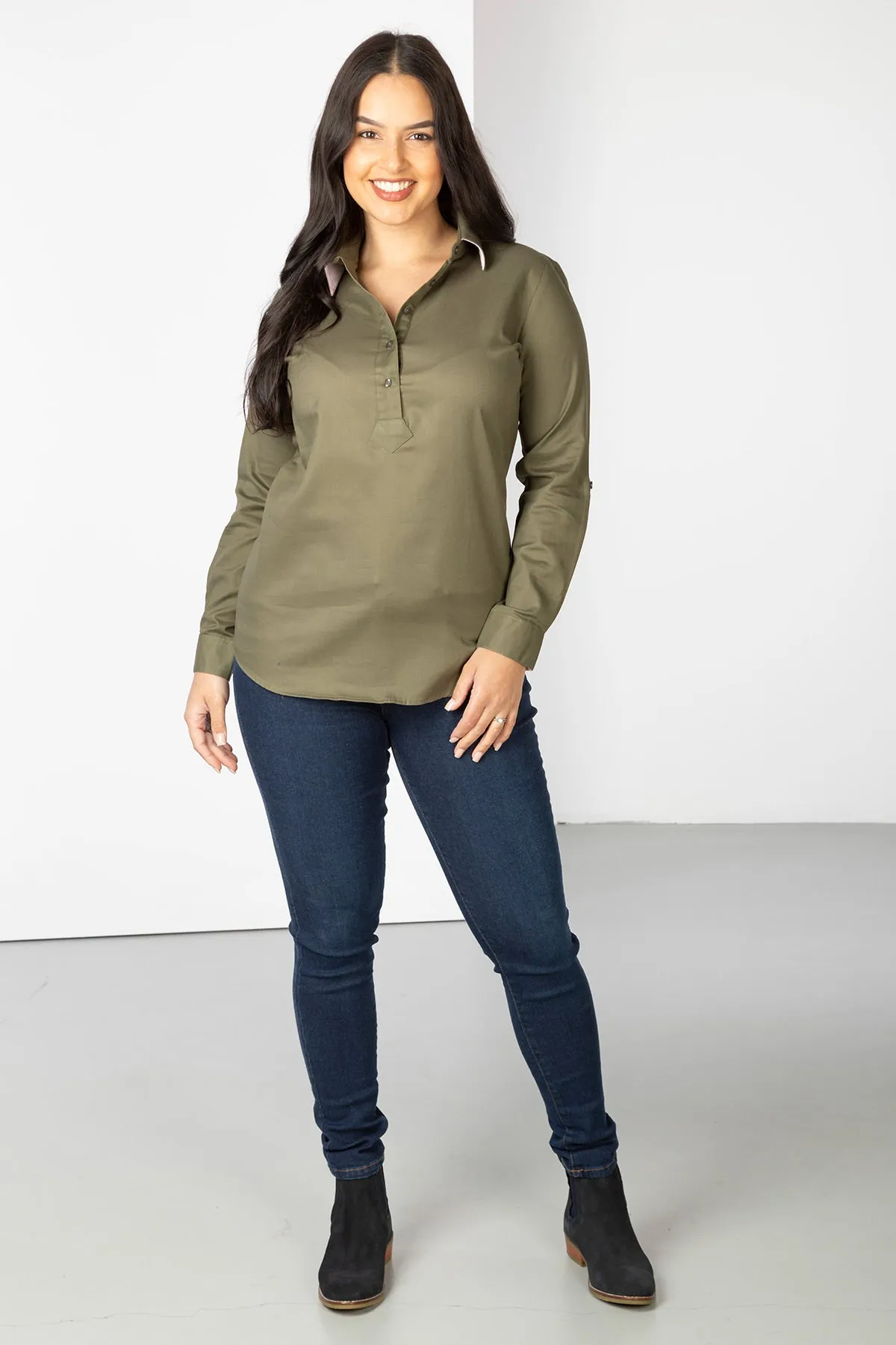Ladies Plain Overhead Country Shirt - Hannah