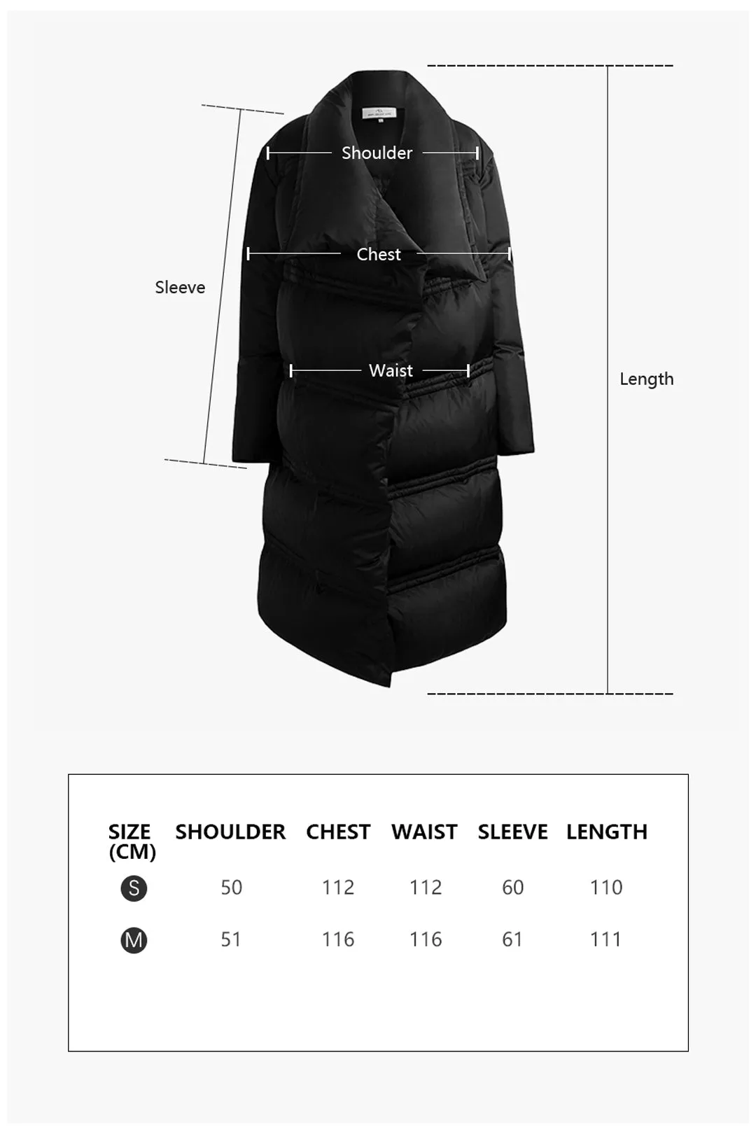 Large lapel down jacket | Mid-length down jacket | Commuter down jacket