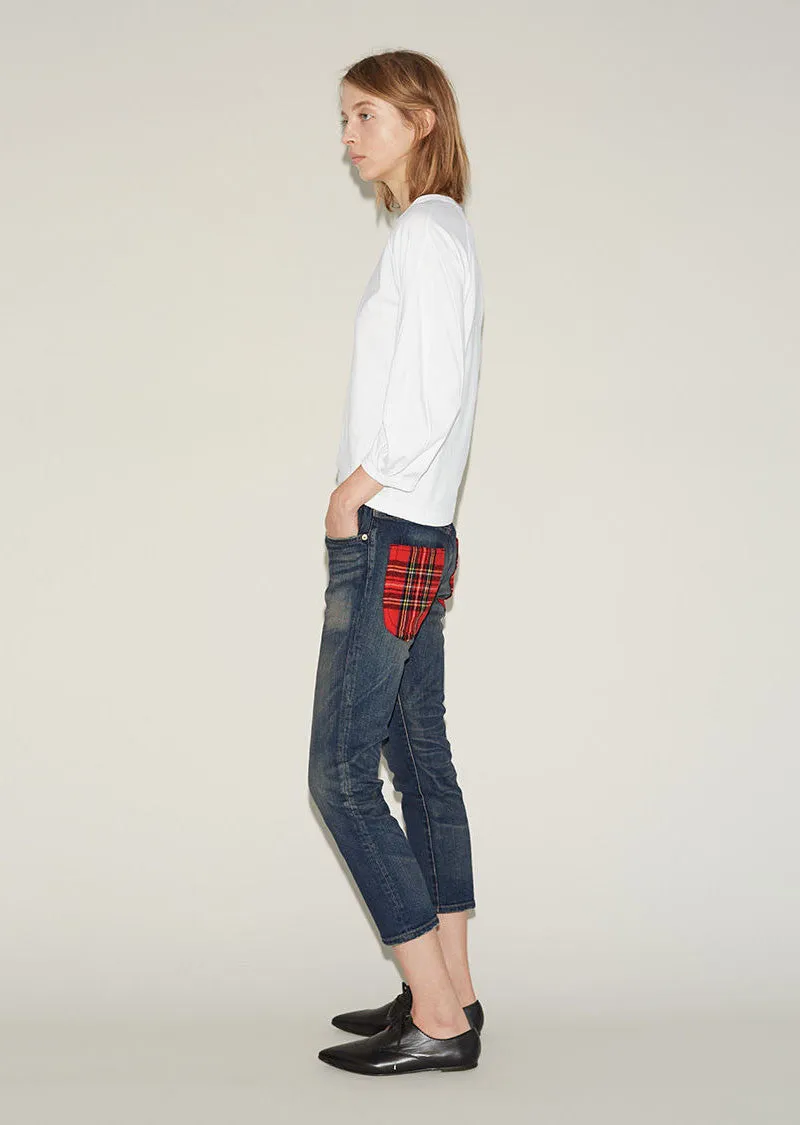 Leather Waist Denim