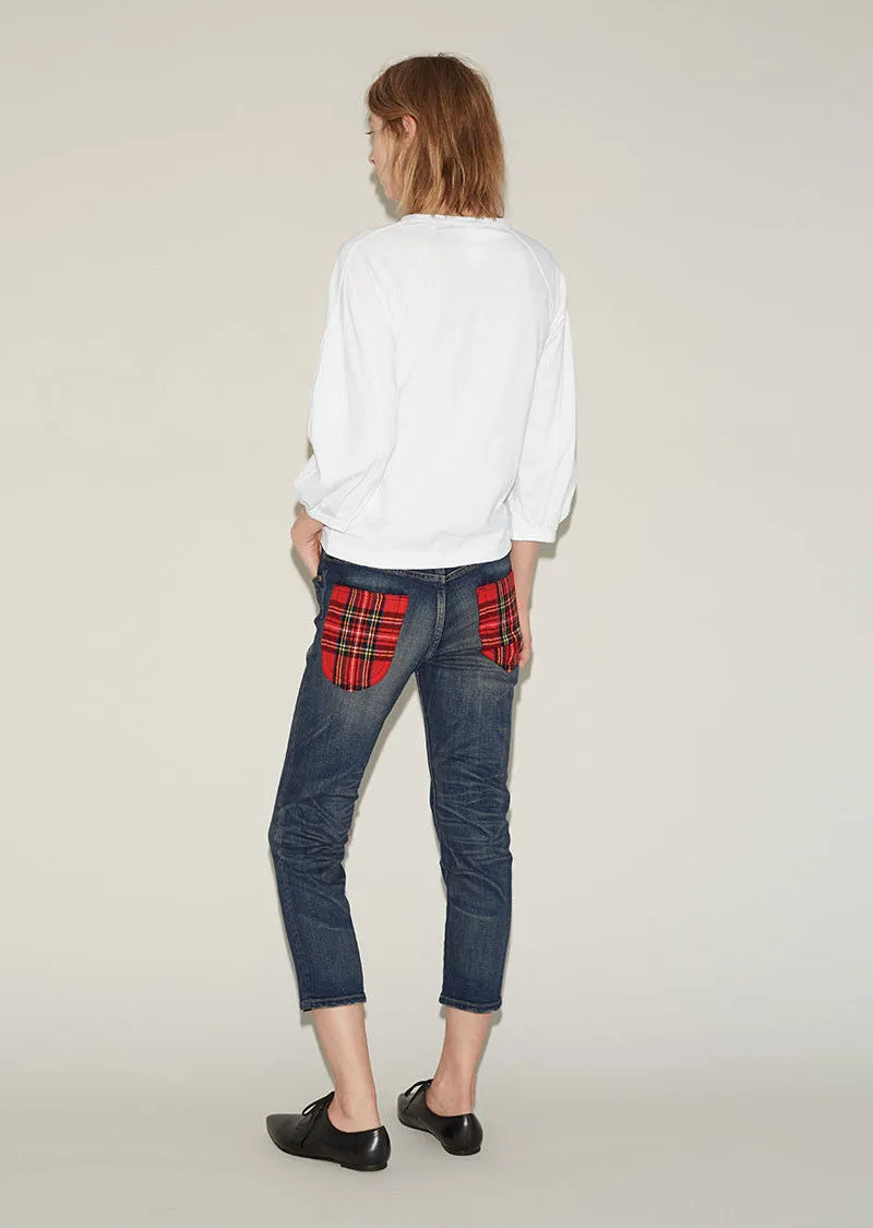 Leather Waist Denim