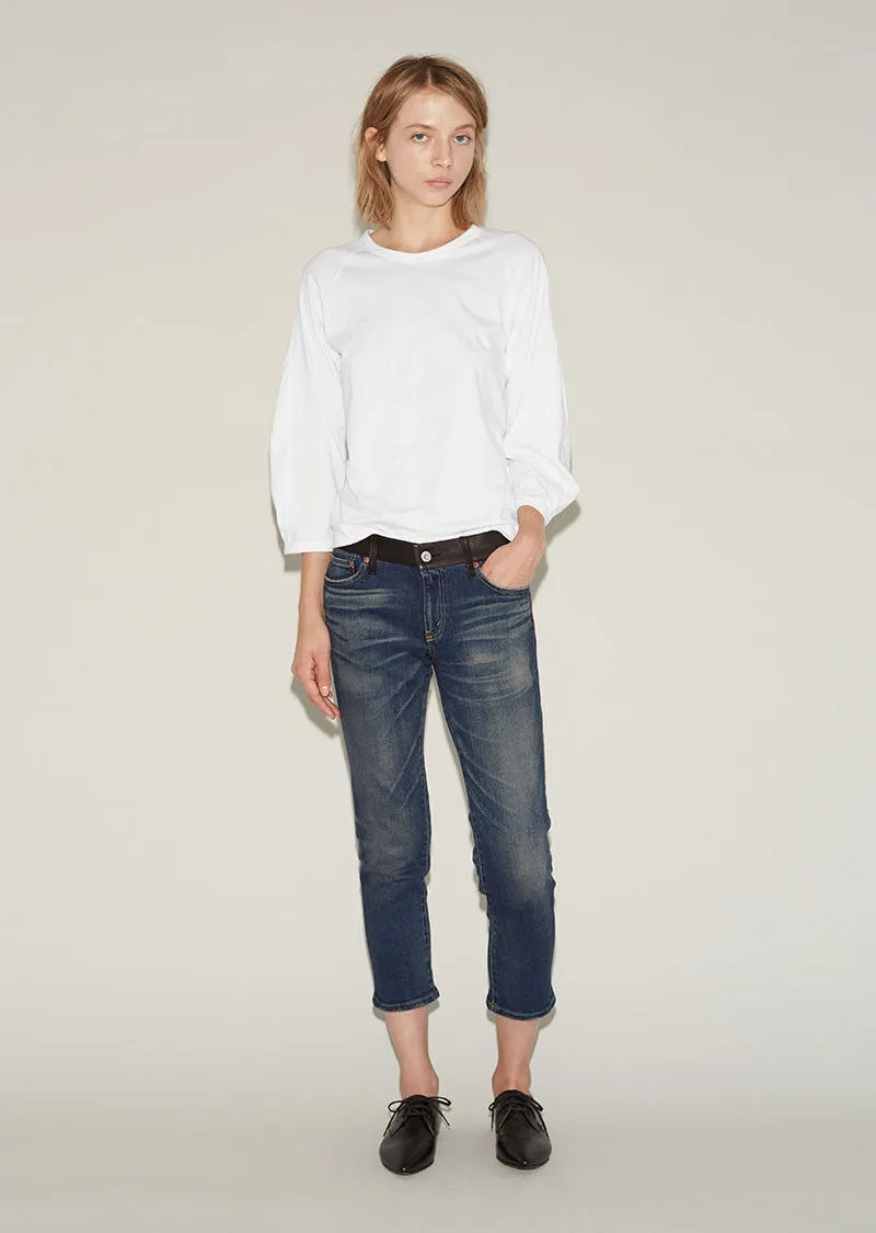 Leather Waist Denim