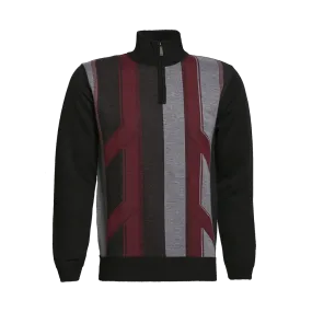 Man’s Henley Mock Neck With Zip Knitted Sweater
