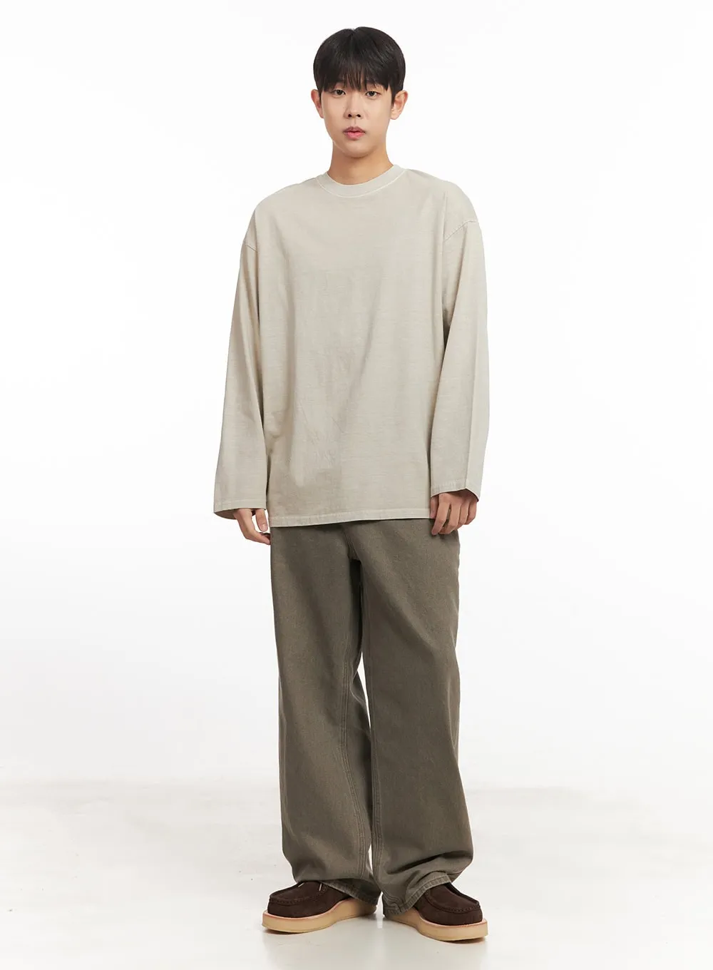 Men's Cotton Washed Wide-Leg Pants IM527