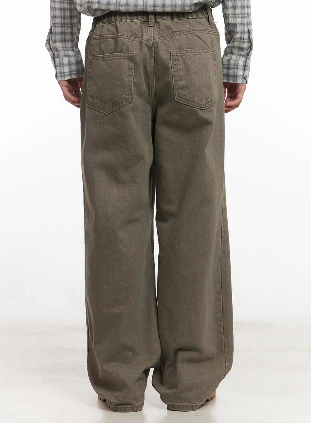 Men's Cotton Washed Wide-Leg Pants IM527