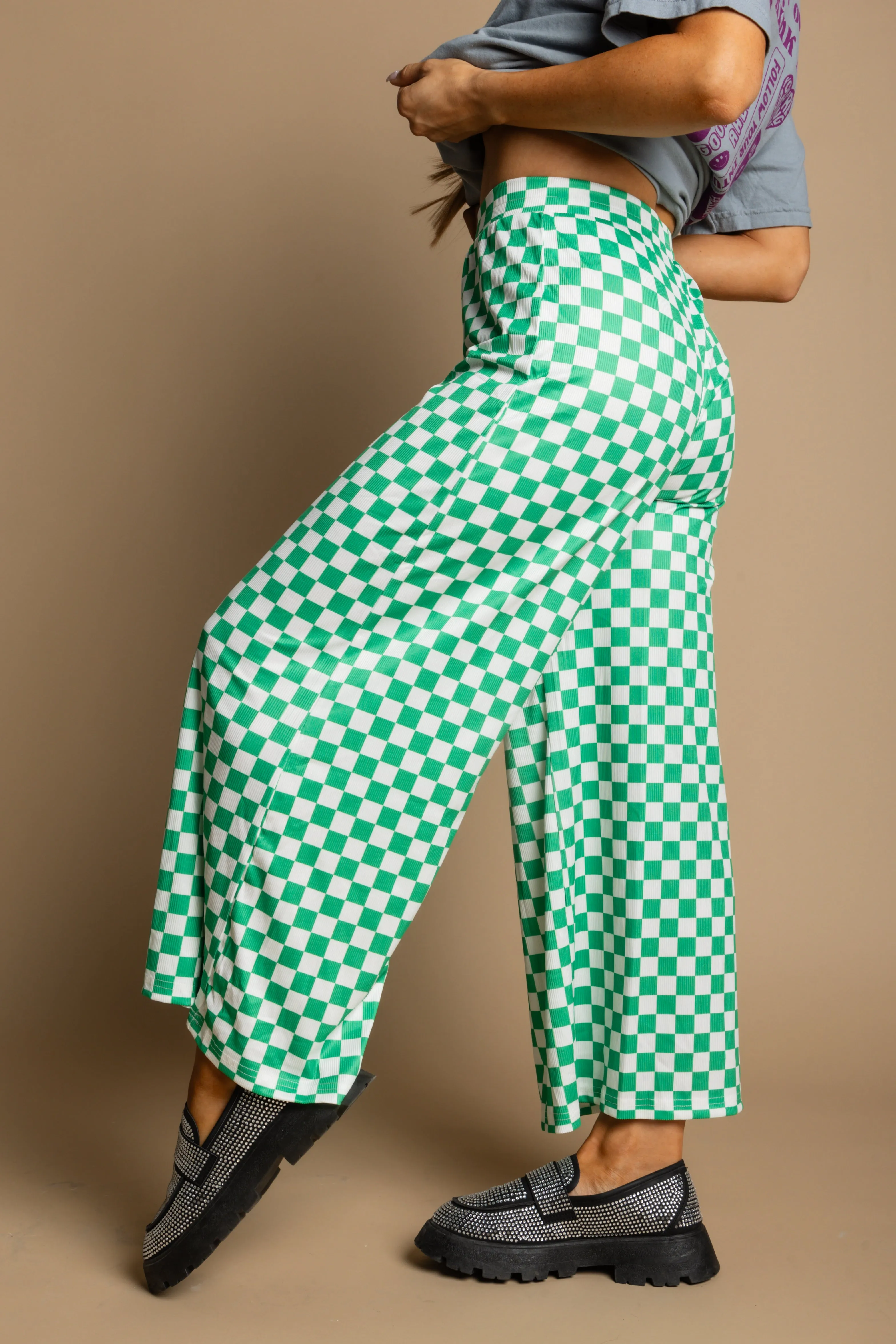 My Reputation Checkered Pants - Green [S-3X]