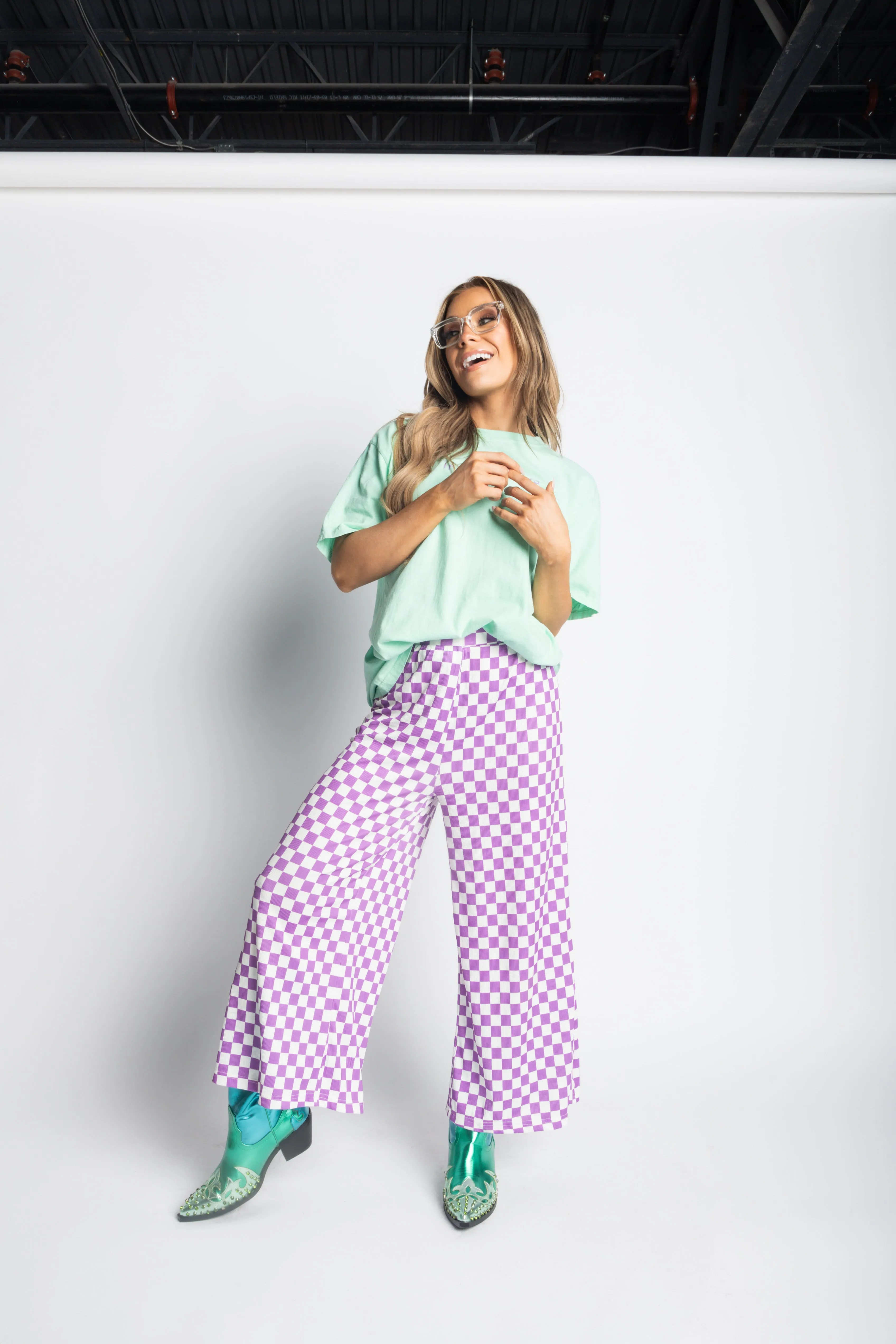 My Reputation Checkered Pants - Lilac