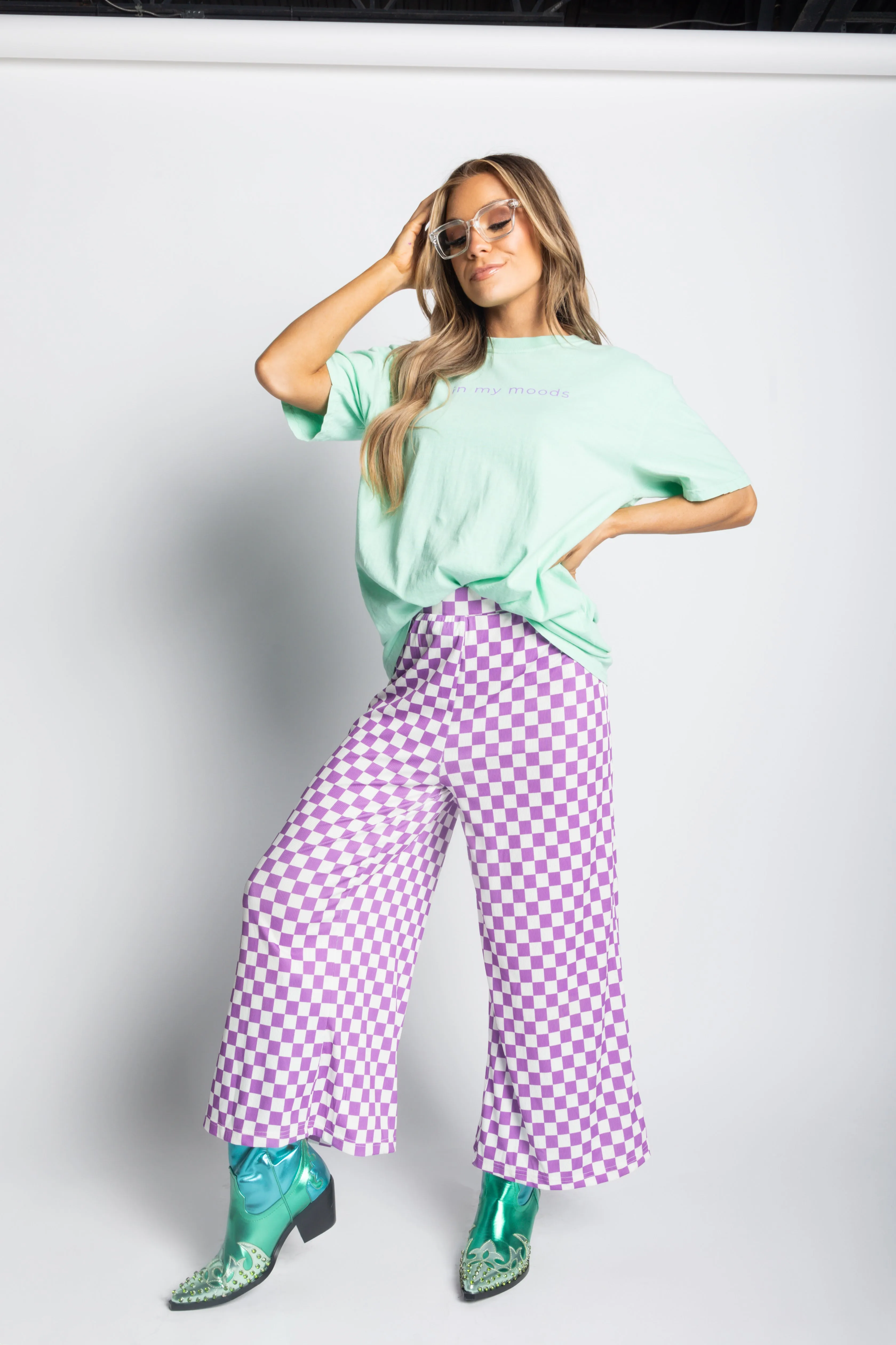 My Reputation Checkered Pants - Lilac
