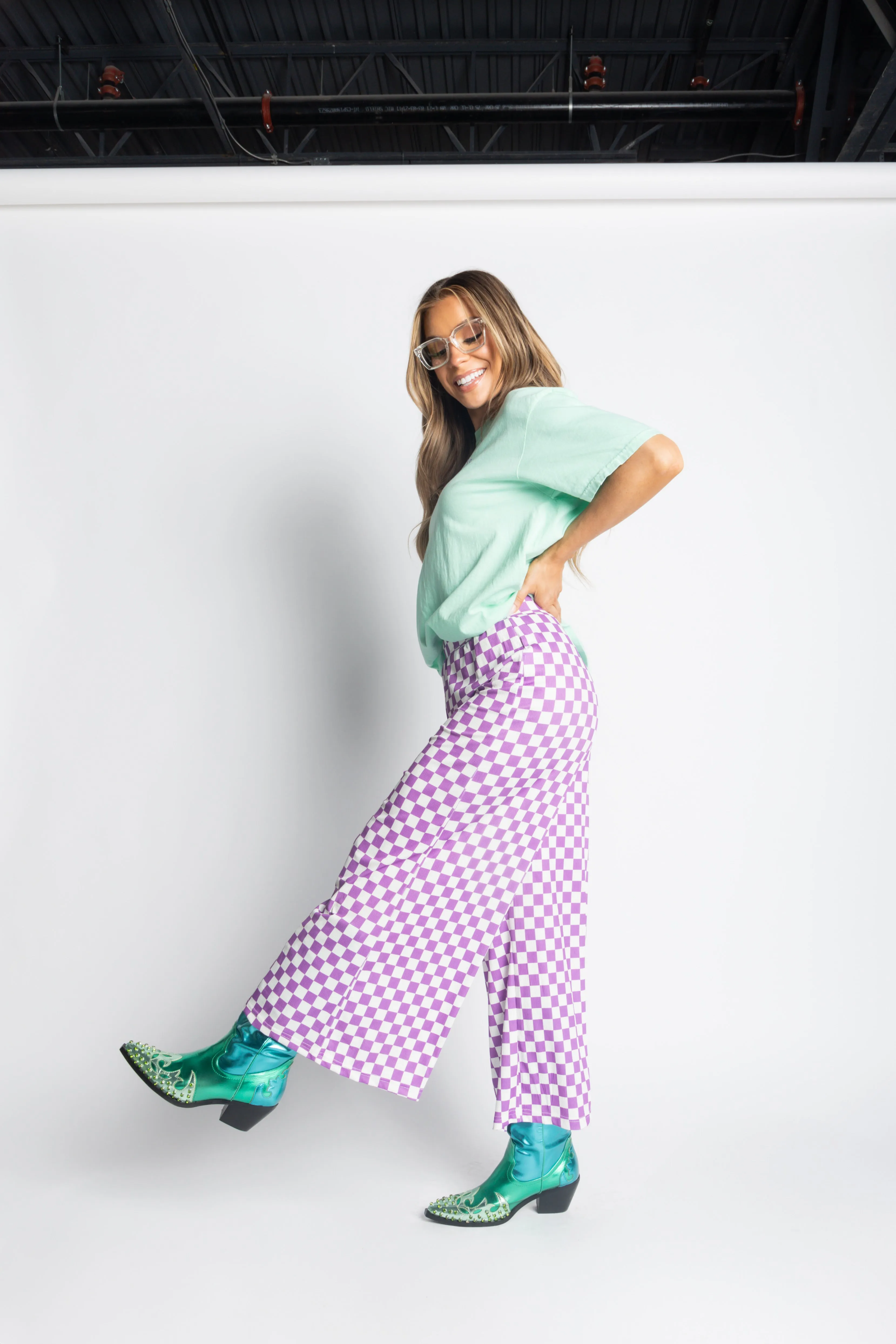 My Reputation Checkered Pants - Lilac